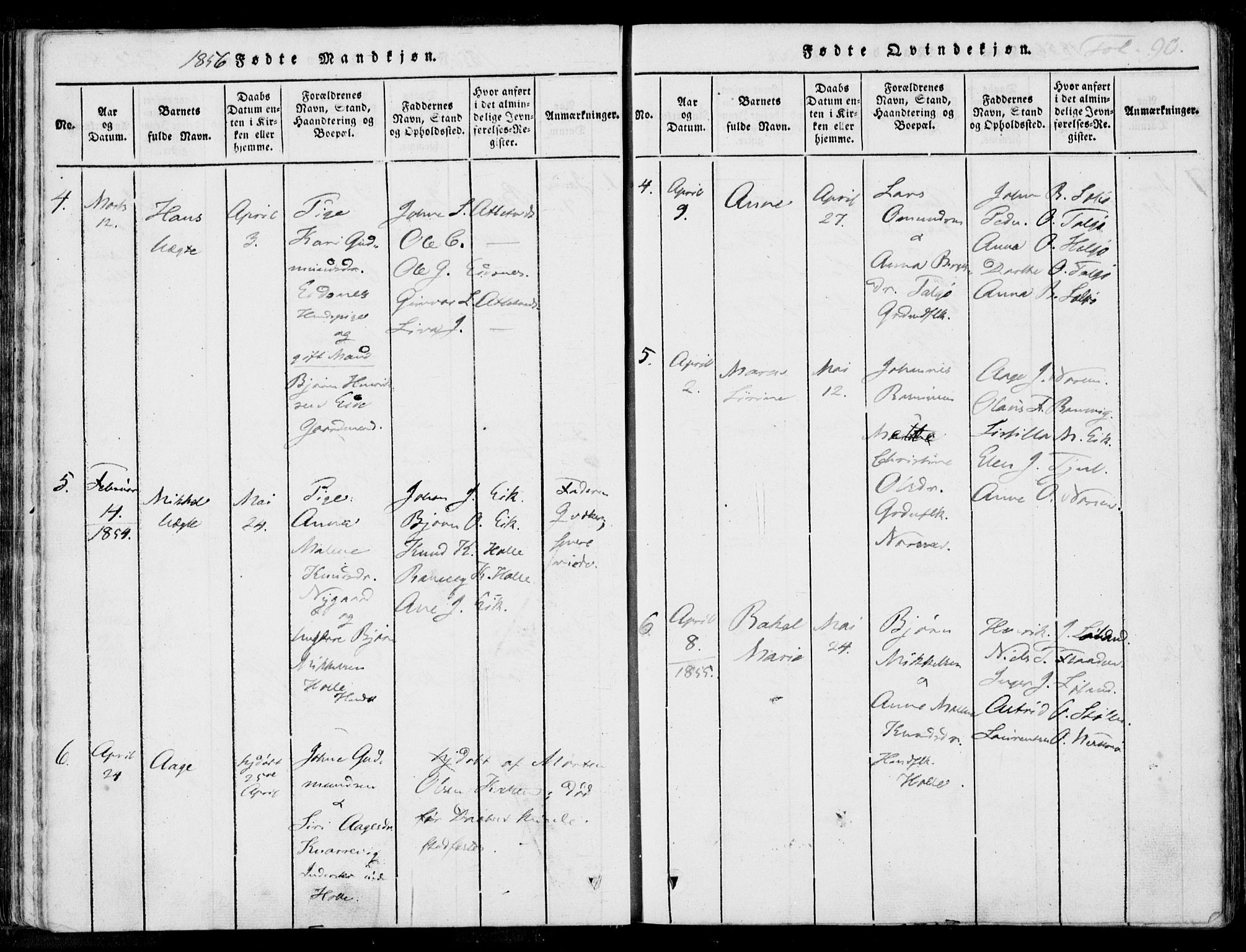 Nedstrand sokneprestkontor, AV/SAST-A-101841/01/IV: Parish register (official) no. A 7, 1816-1870, p. 90