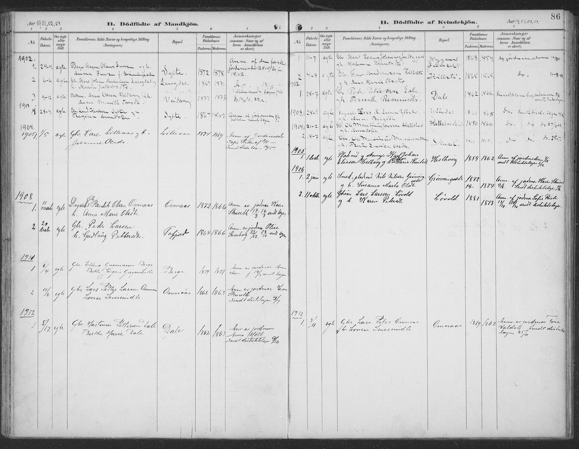 Ministerialprotokoller, klokkerbøker og fødselsregistre - Møre og Romsdal, SAT/A-1454/519/L0256: Parish register (official) no. 519A15, 1895-1912, p. 86