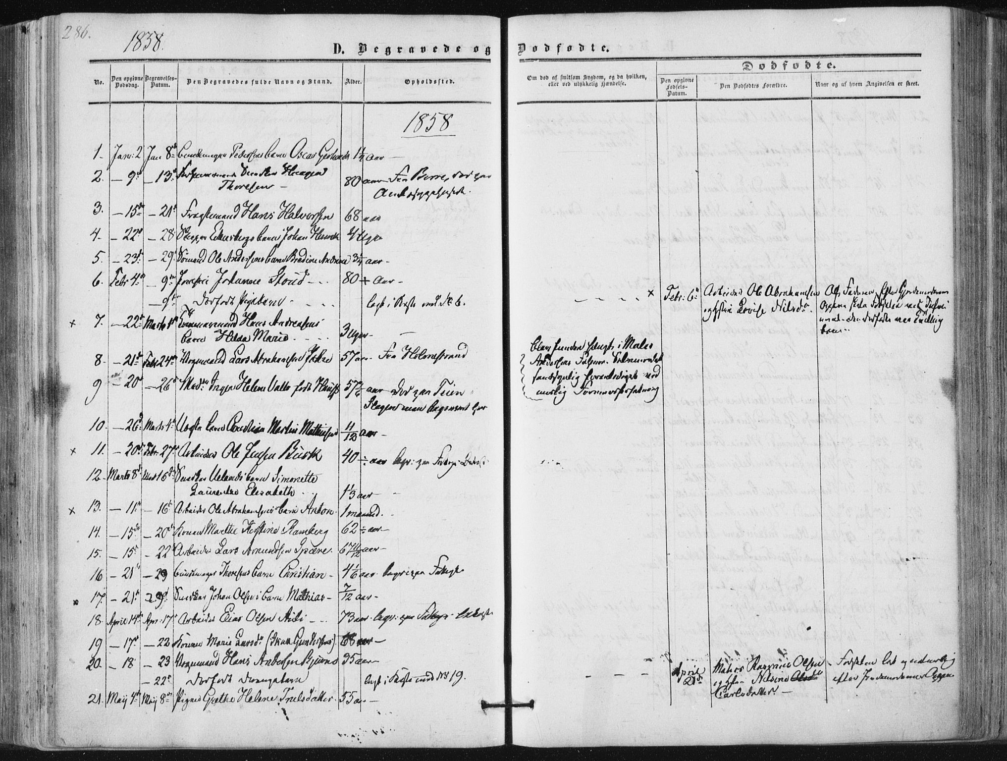 Tønsberg kirkebøker, AV/SAKO-A-330/F/Fa/L0008: Parish register (official) no. I 8, 1855-1864, p. 286