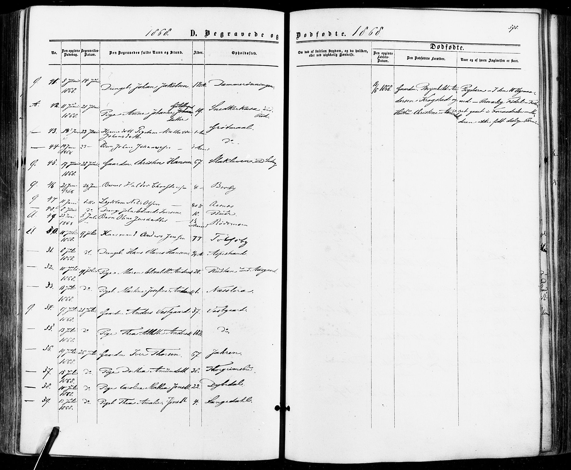 Aremark prestekontor Kirkebøker, AV/SAO-A-10899/F/Fc/L0004: Parish register (official) no. III 4, 1866-1877, p. 577-578