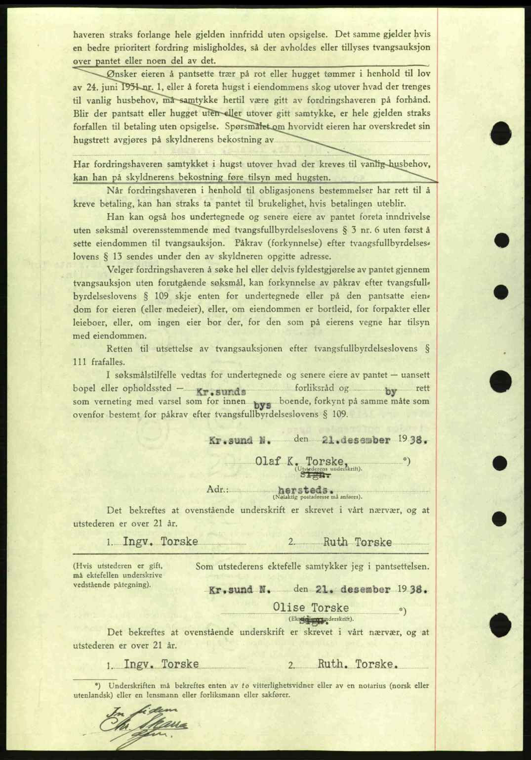 Kristiansund byfogd, SAT/A-4587/A/27: Mortgage book no. 31, 1938-1939, Diary no: : 73/1939