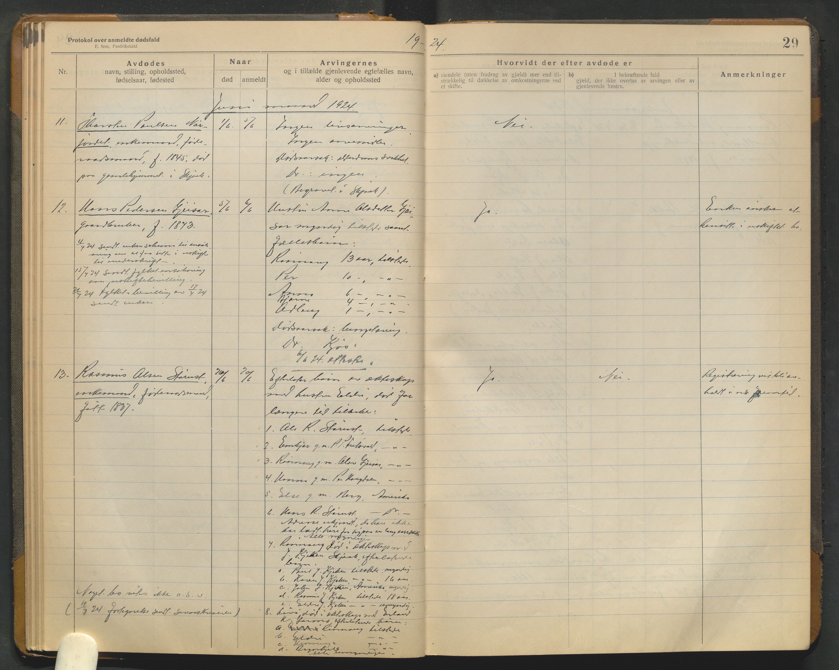 Lom lensmannskontor, AV/SAH-PGL-006/H/Ha/Haa/L0001/0004: Dødsfallsprotokoller / Dødsfallsprotokoll, 1922-1937, p. 29