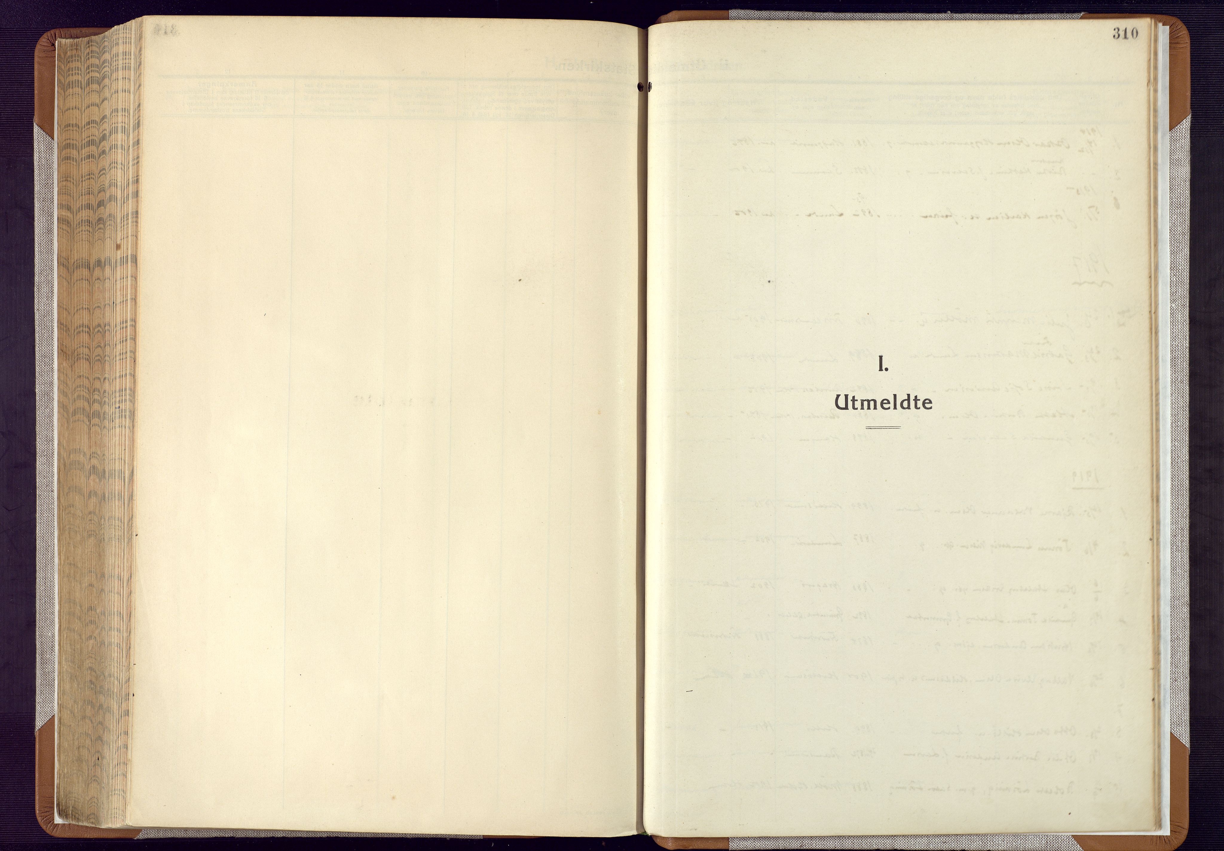 Mandal sokneprestkontor, SAK/1111-0030/F/Fa/Faa/L0022: Parish register (official) no. A 22, 1913-1925, p. 310