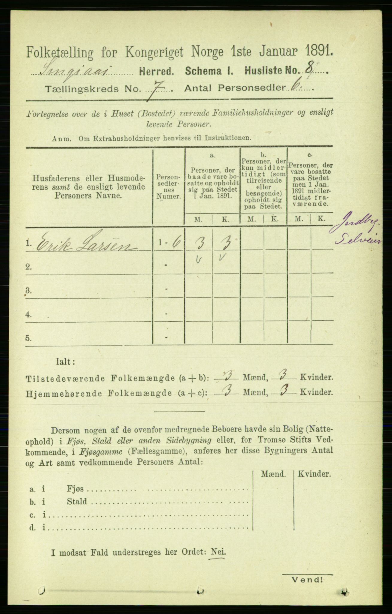 RA, 1891 census for 1646 Singsås, 1891, p. 1569