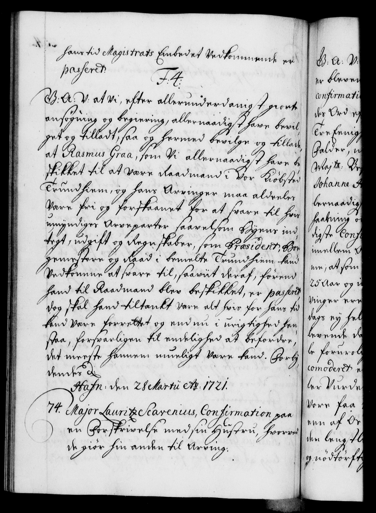 Danske Kanselli 1572-1799, AV/RA-EA-3023/F/Fc/Fca/Fcaa/L0023: Norske registre, 1720-1722, p. 254b