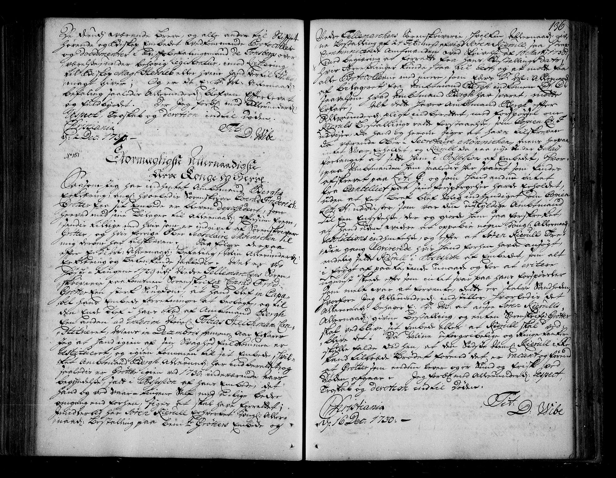 Stattholderembetet 1572-1771, AV/RA-EA-2870/Be/L0001: Relasjonsprotokoll, 1726-1731, p. 135b-136a