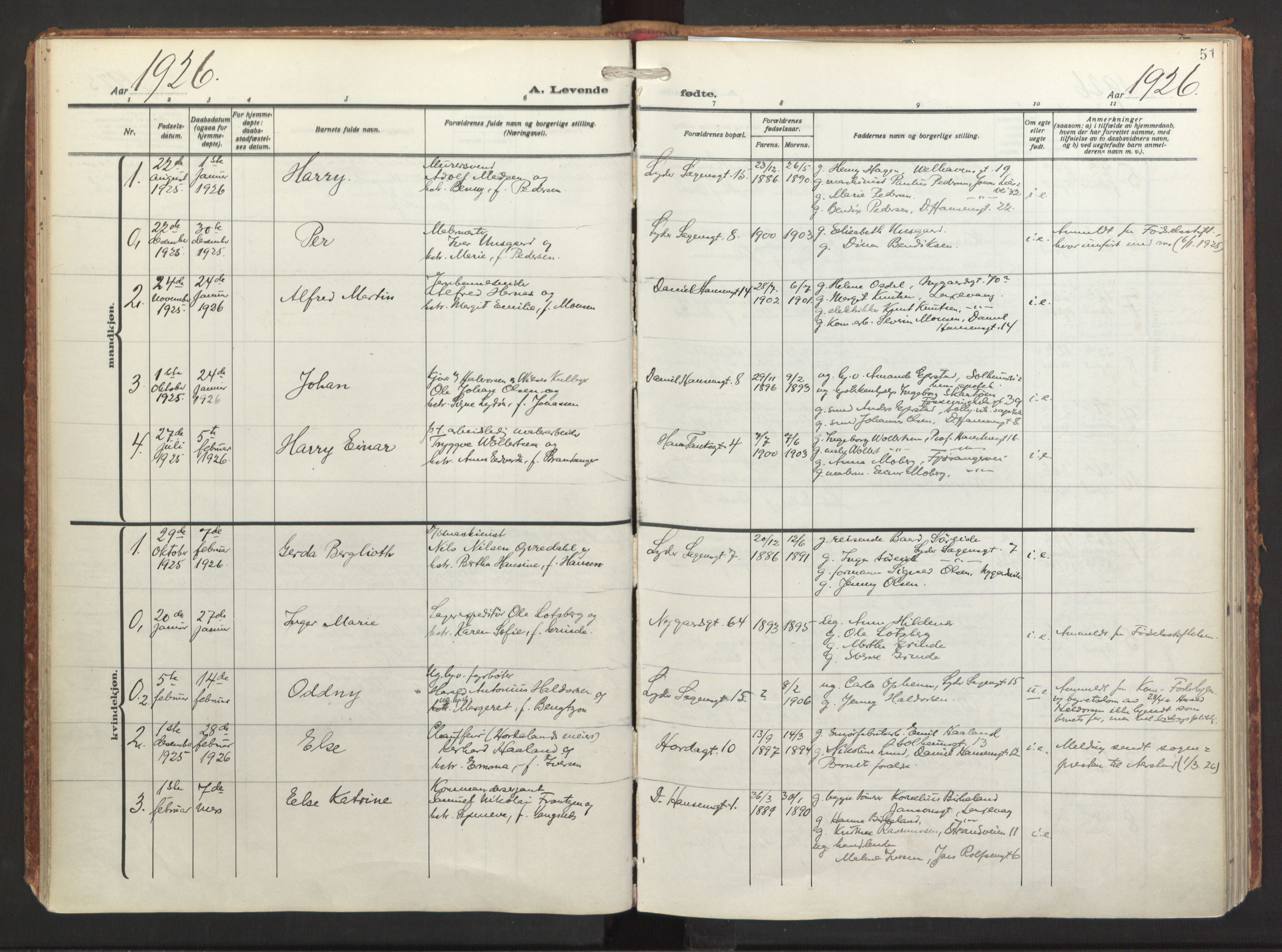 St. Jacob sokneprestembete, SAB/A-78001/H/Haa/L0001: Parish register (official) no. A 1, 1917-1952, p. 51