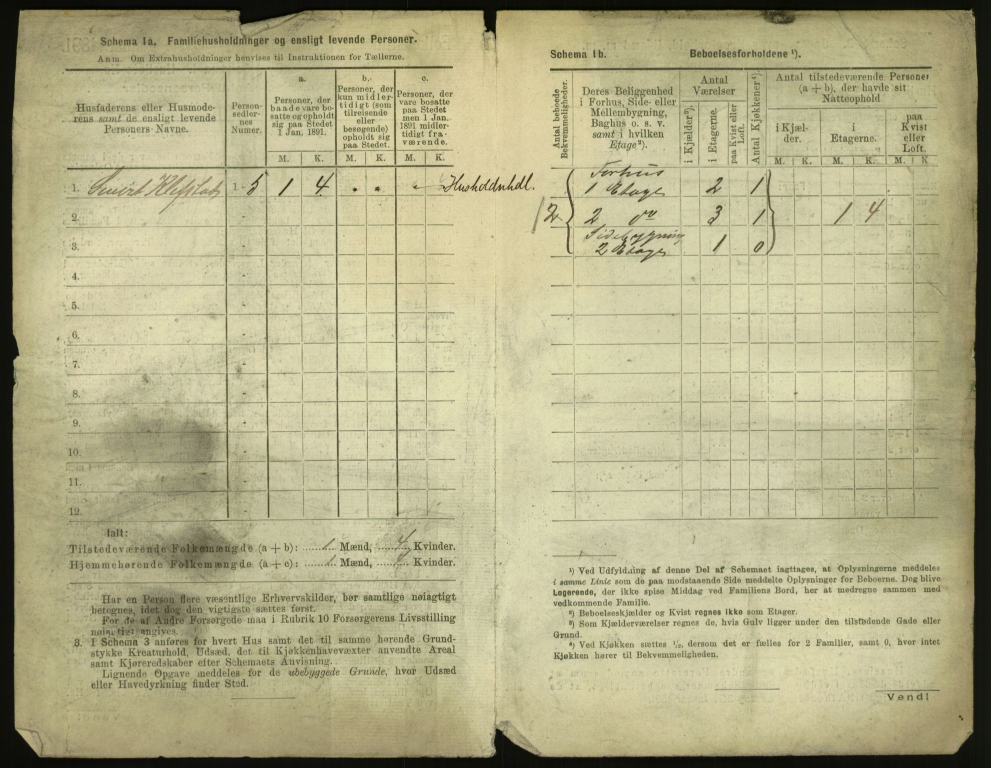 RA, 1891 census for 1601 Trondheim, 1891, p. 1395