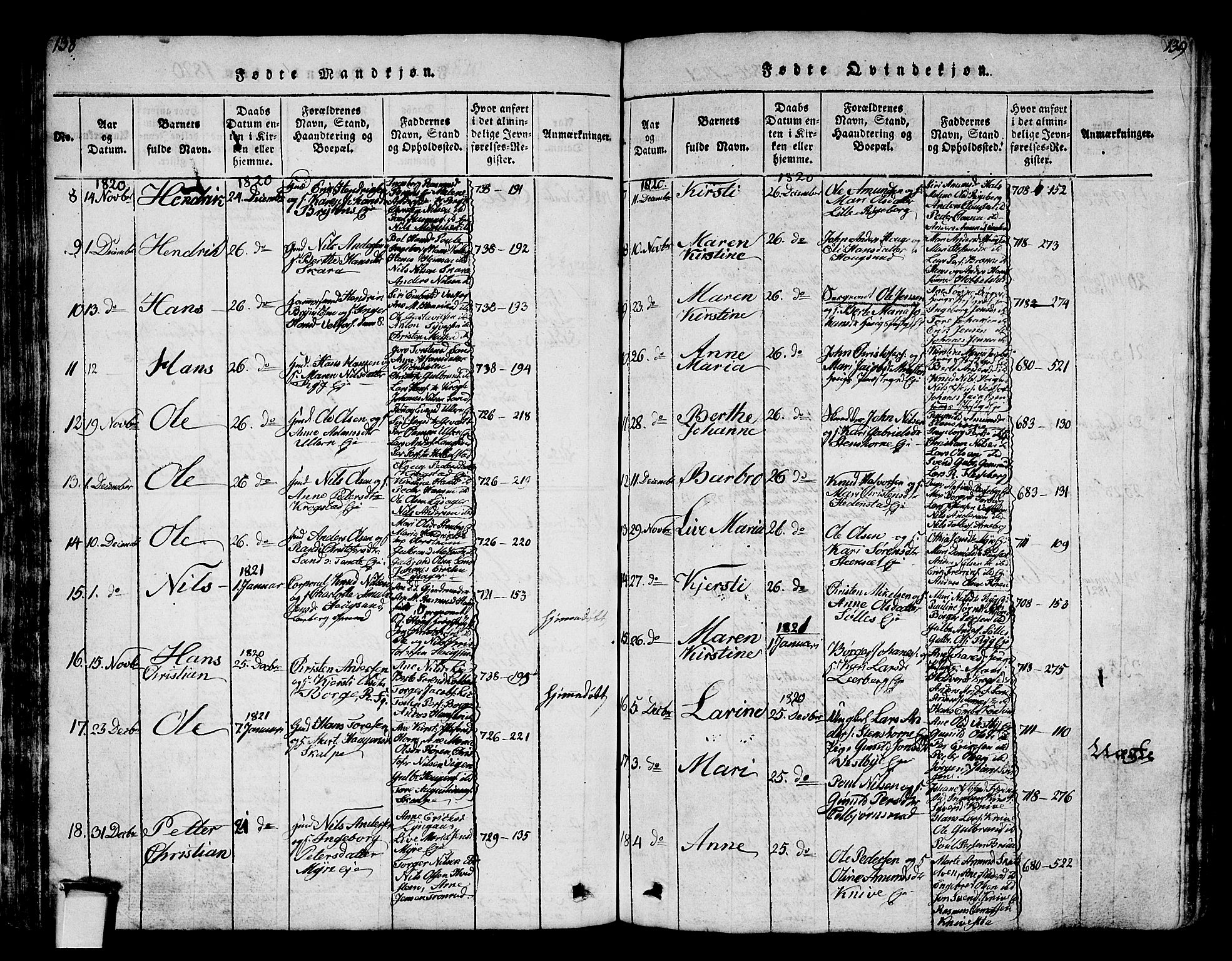 Eiker kirkebøker, AV/SAKO-A-4/G/Ga/L0001: Parish register (copy) no. I 1, 1814-1832, p. 138-139