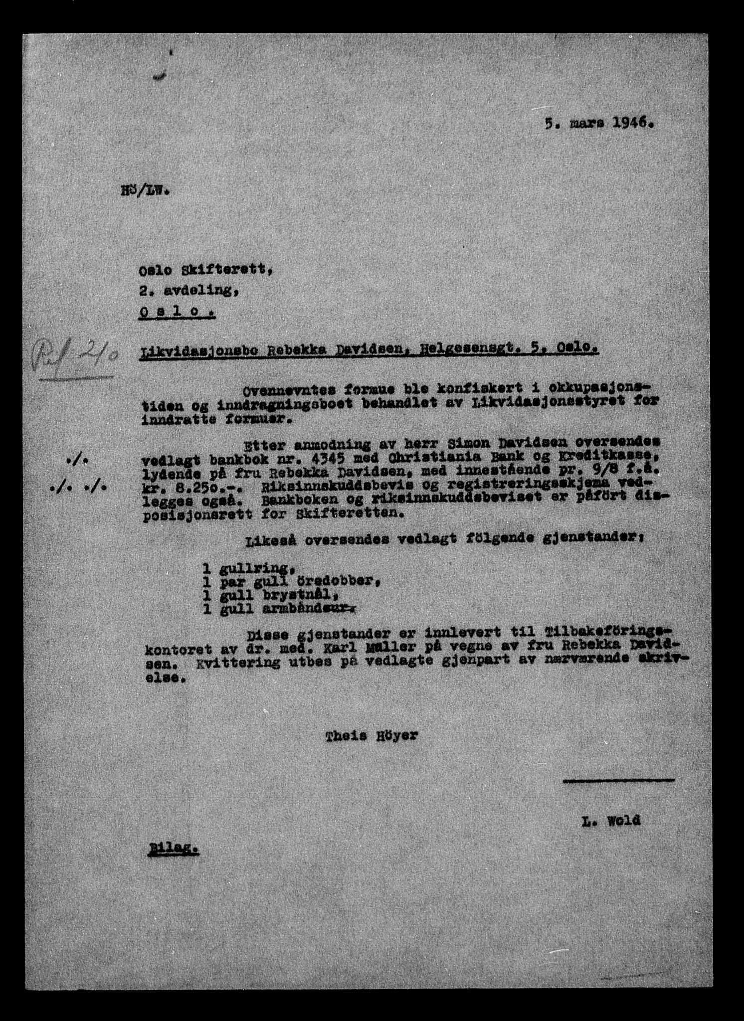 Justisdepartementet, Tilbakeføringskontoret for inndratte formuer, AV/RA-S-1564/H/Hc/Hcc/L0929: --, 1945-1947, p. 731