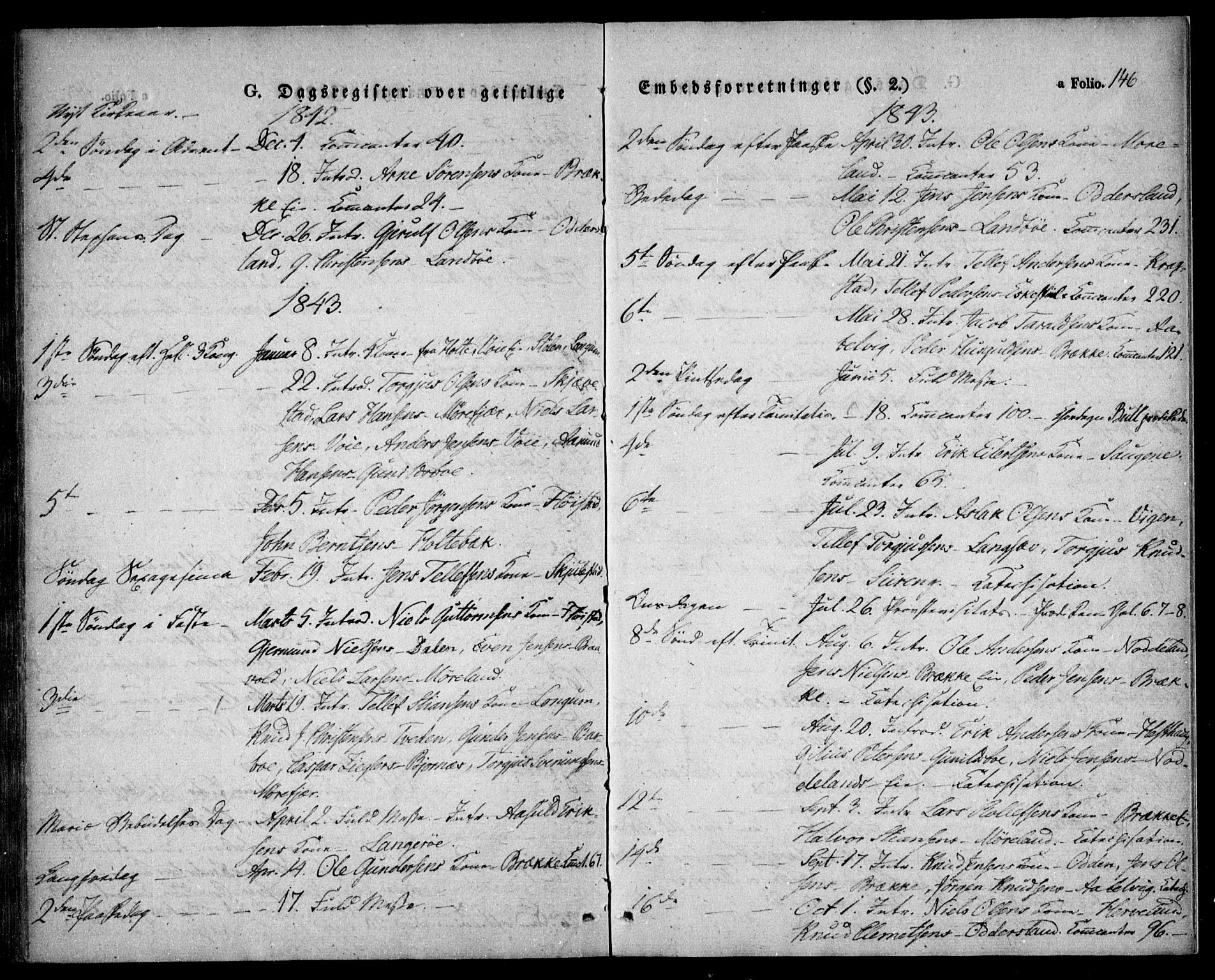 Austre Moland sokneprestkontor, SAK/1111-0001/F/Fa/Faa/L0006: Parish register (official) no. A 6, 1837-1846, p. 146