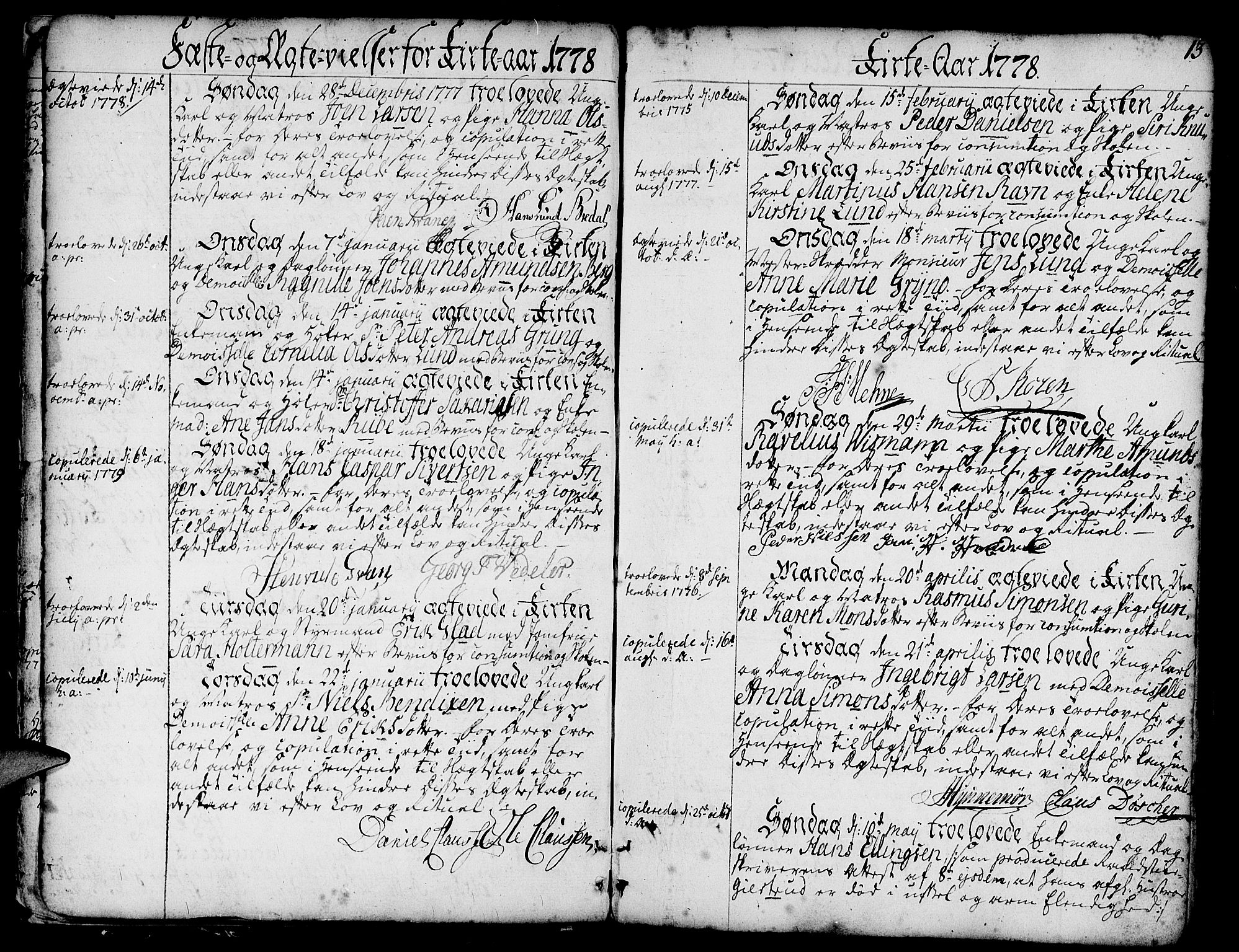 Nykirken Sokneprestembete, SAB/A-77101/H/Haa/L0008: Parish register (official) no. A 8, 1776-1814, p. 13