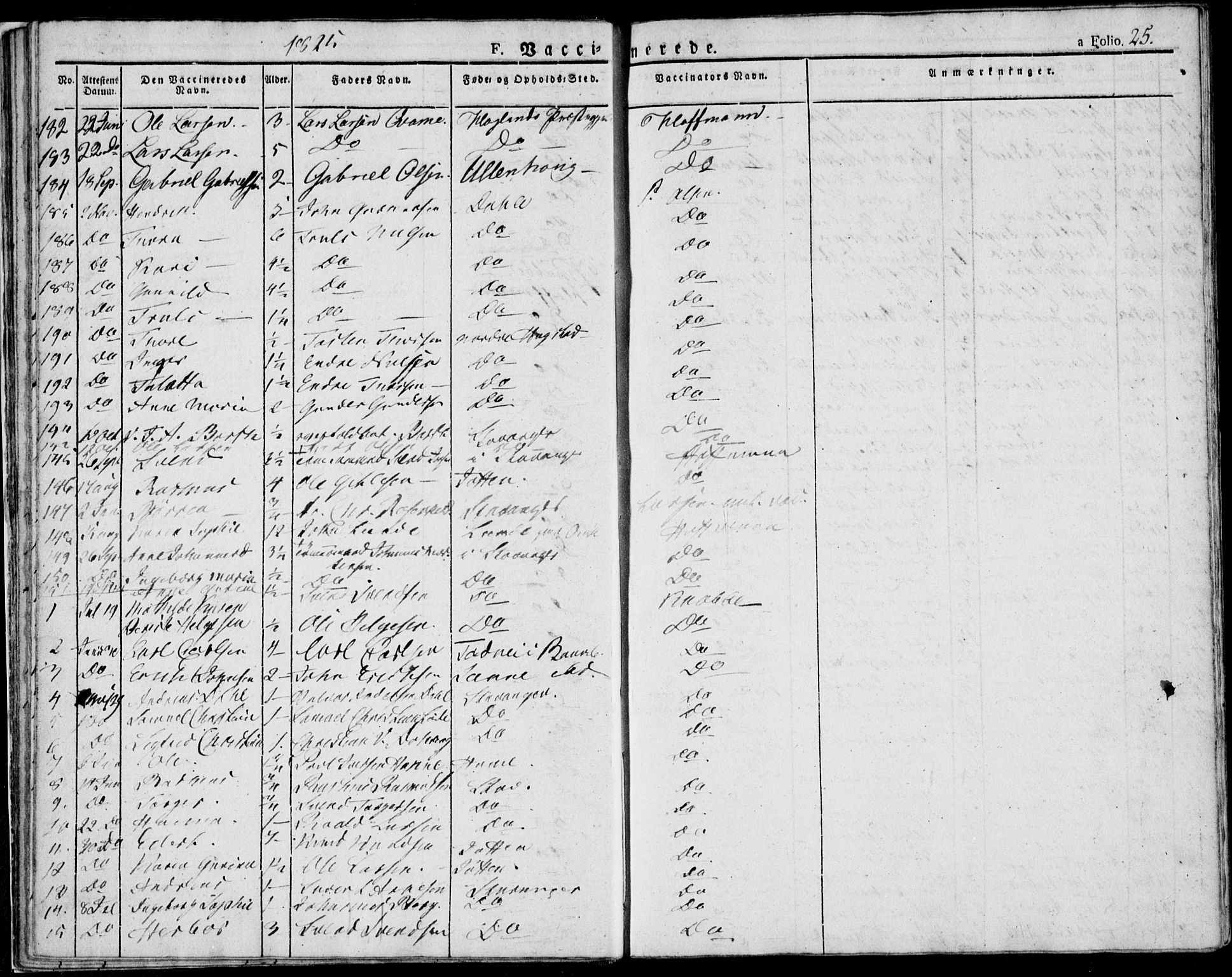 Domkirken sokneprestkontor, SAST/A-101812/001/30/30BA/L0010: Parish register (official) no. A 10, 1821-1859, p. 25