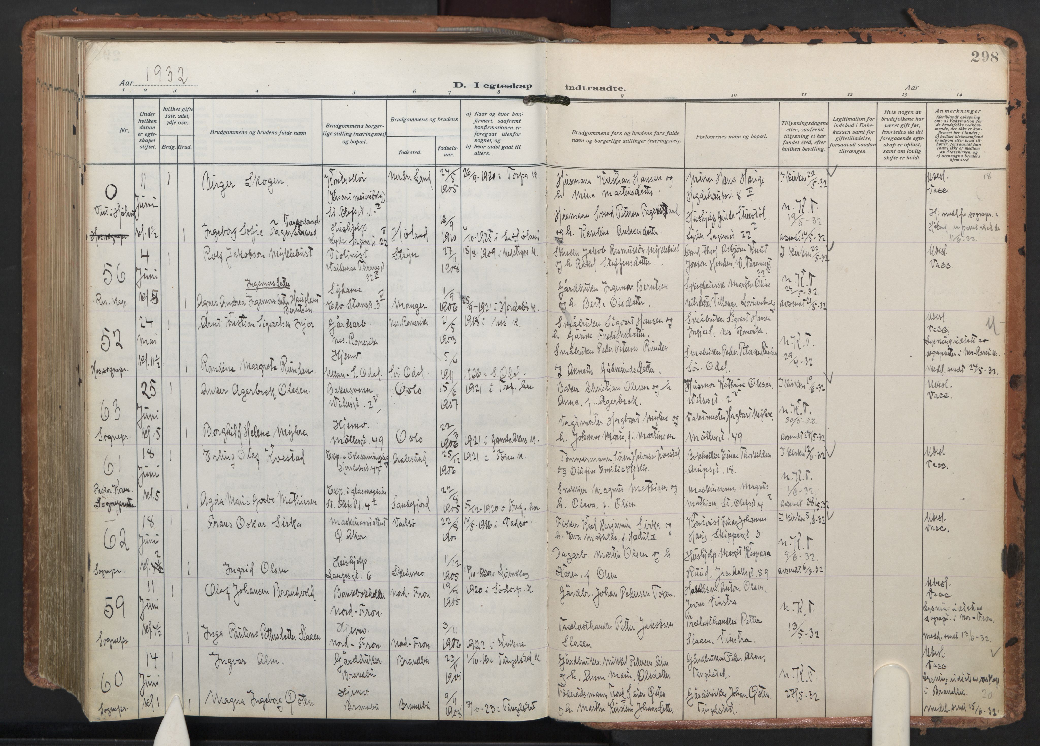 Trefoldighet prestekontor Kirkebøker, AV/SAO-A-10882/F/Fc/L0008: Parish register (official) no. III 8, 1920-1932, p. 298