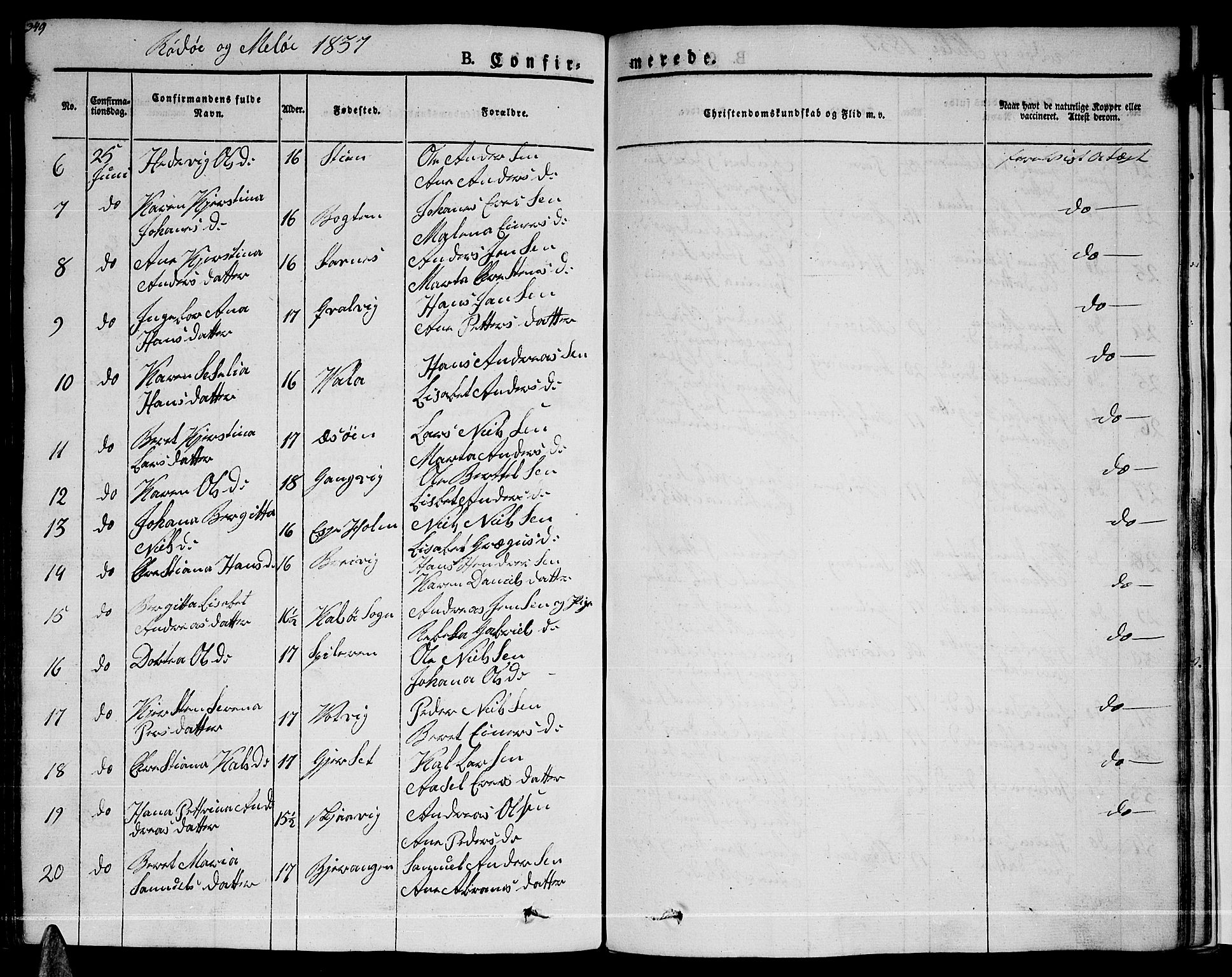 Ministerialprotokoller, klokkerbøker og fødselsregistre - Nordland, AV/SAT-A-1459/841/L0598: Parish register (official) no. 841A06 /1, 1825-1844, p. 349