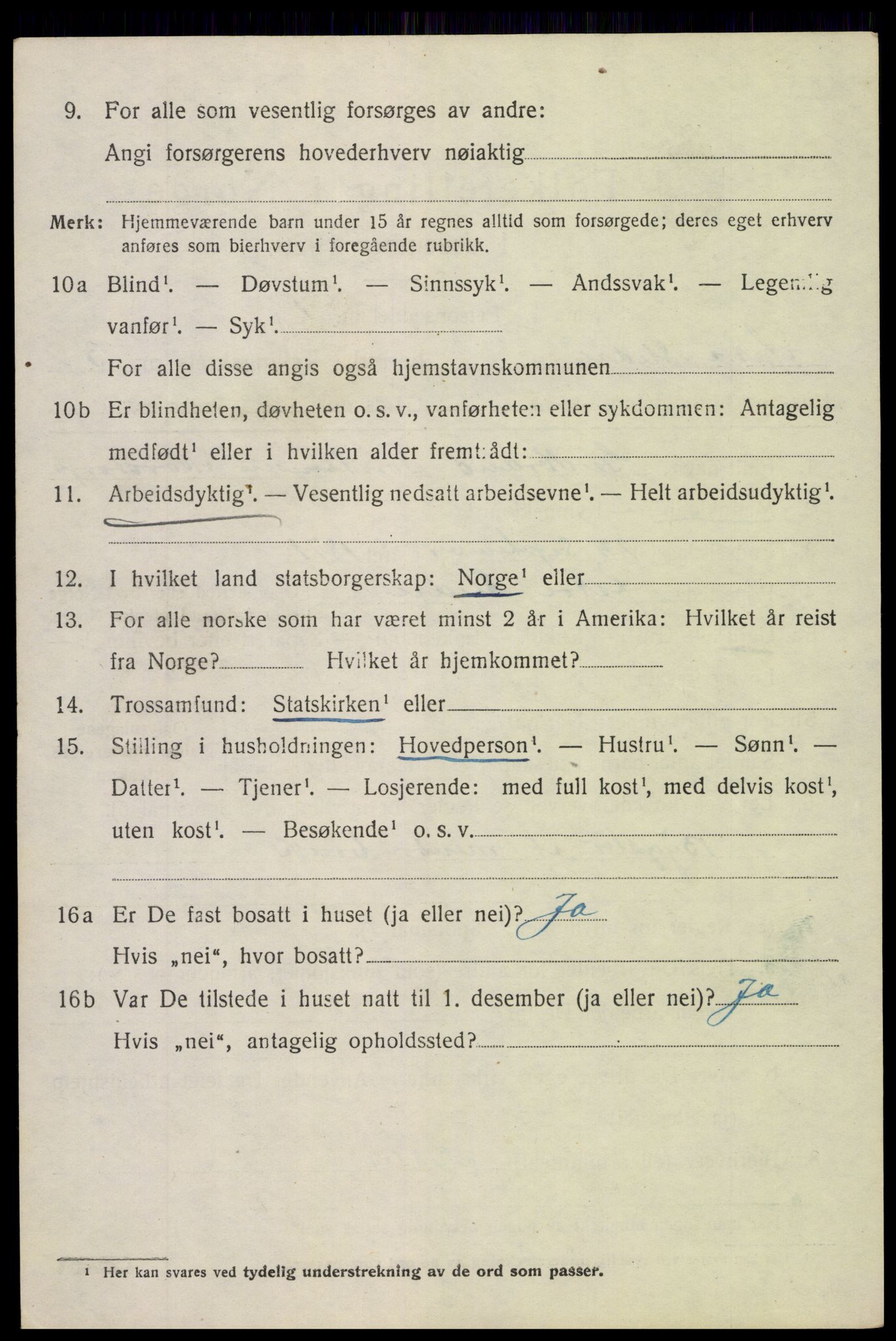 SAH, 1920 census for Øystre Slidre, 1920, p. 2430