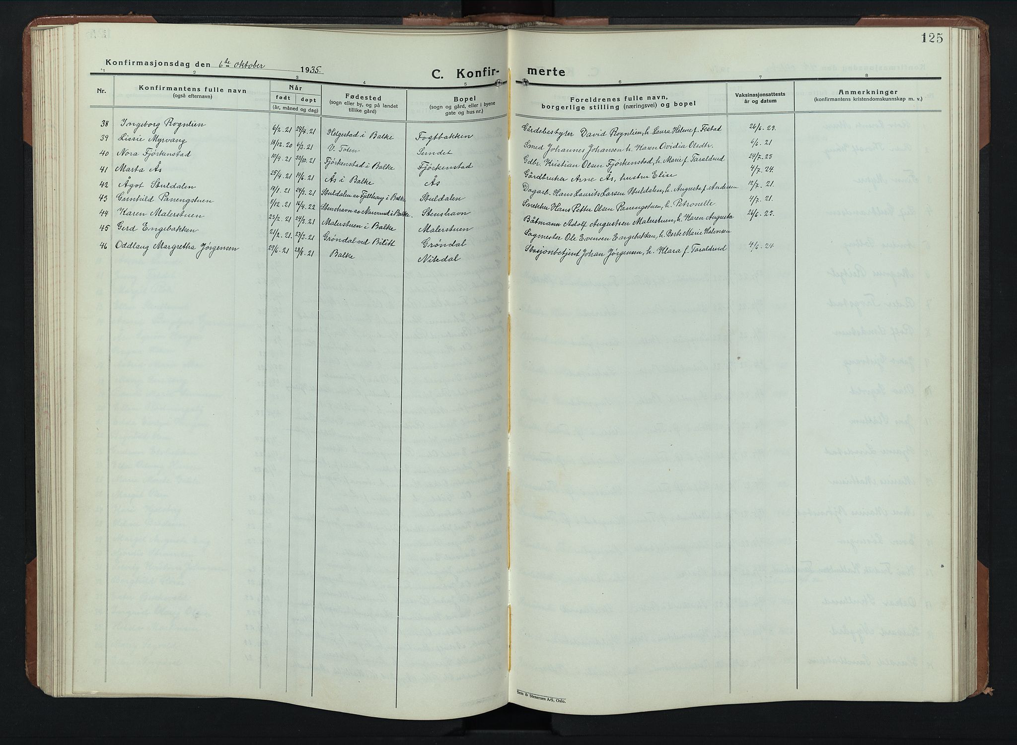 Balke prestekontor, SAH/PREST-106/H/Ha/Hab/L0002: Parish register (copy) no. 2, 1929-1951, p. 125