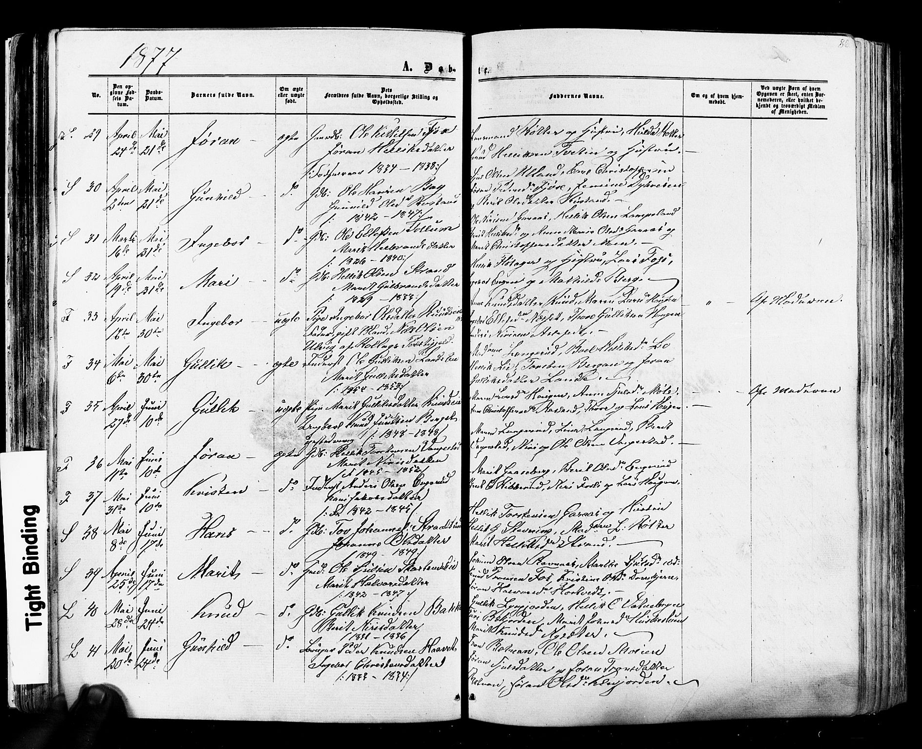 Flesberg kirkebøker, SAKO/A-18/F/Fa/L0007: Parish register (official) no. I 7, 1861-1878, p. 86