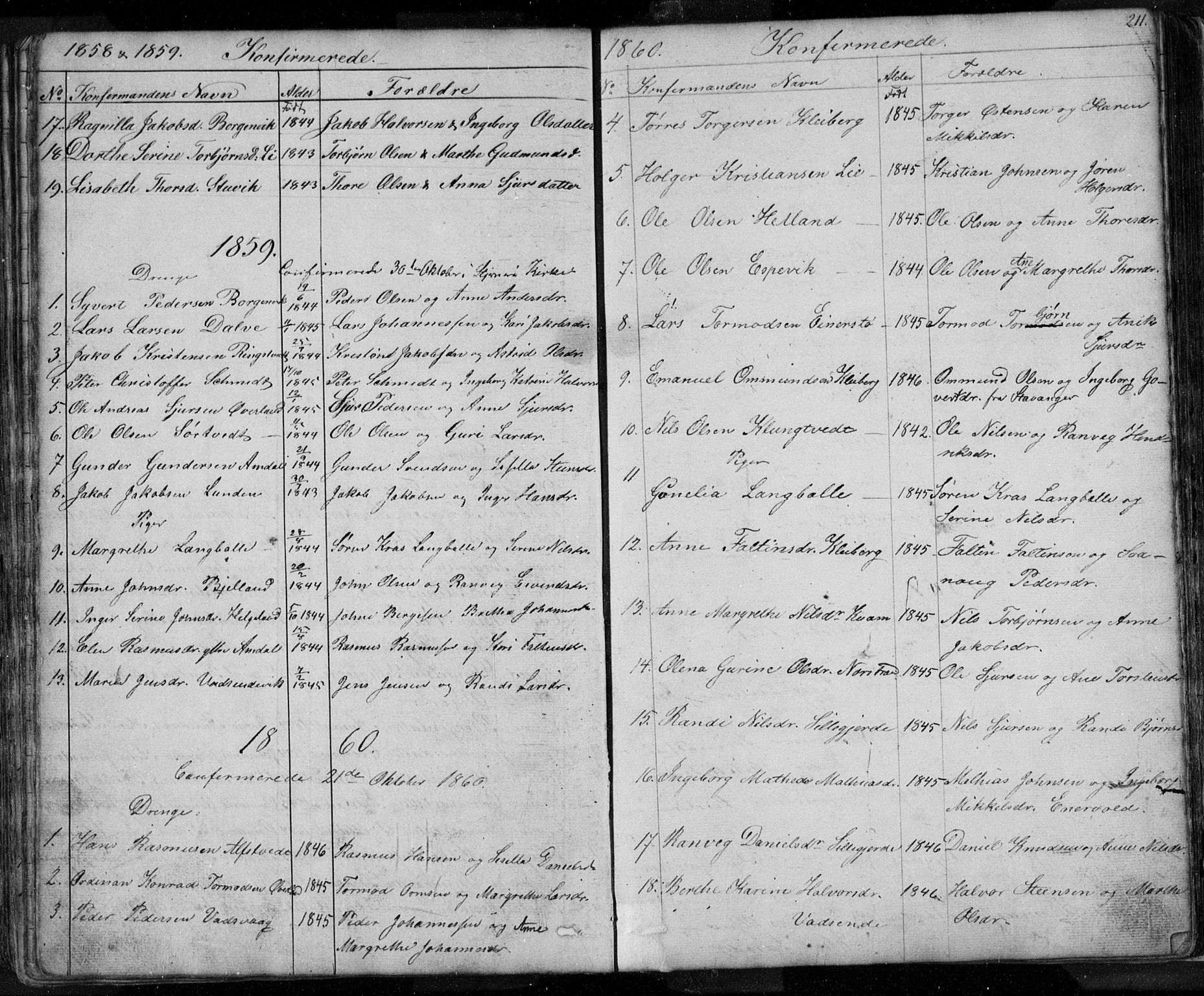 Nedstrand sokneprestkontor, SAST/A-101841/01/V: Parish register (copy) no. B 3, 1848-1933, p. 211