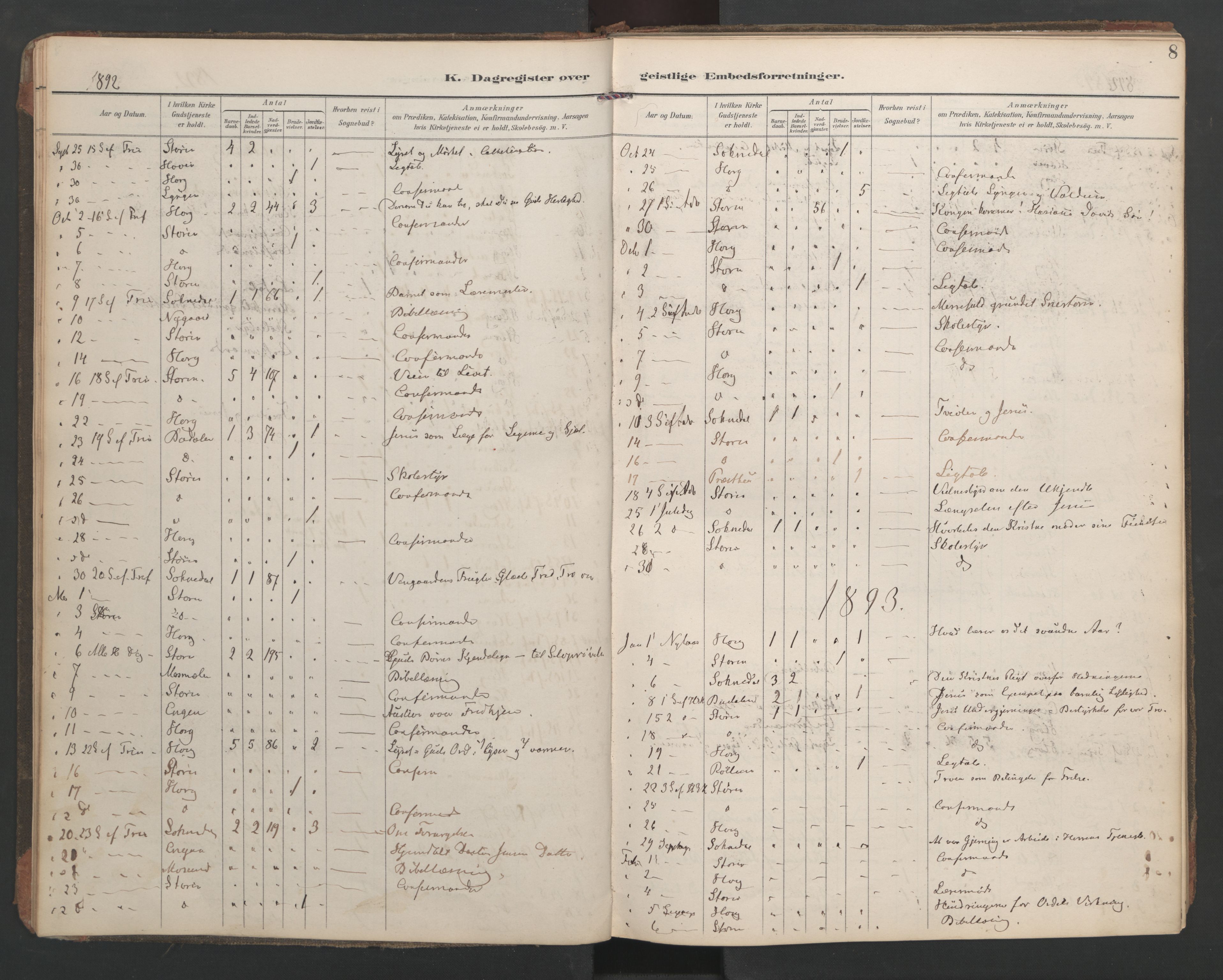 Ministerialprotokoller, klokkerbøker og fødselsregistre - Sør-Trøndelag, AV/SAT-A-1456/687/L1005: Diary records no. 687A11, 1891-1912, p. 8