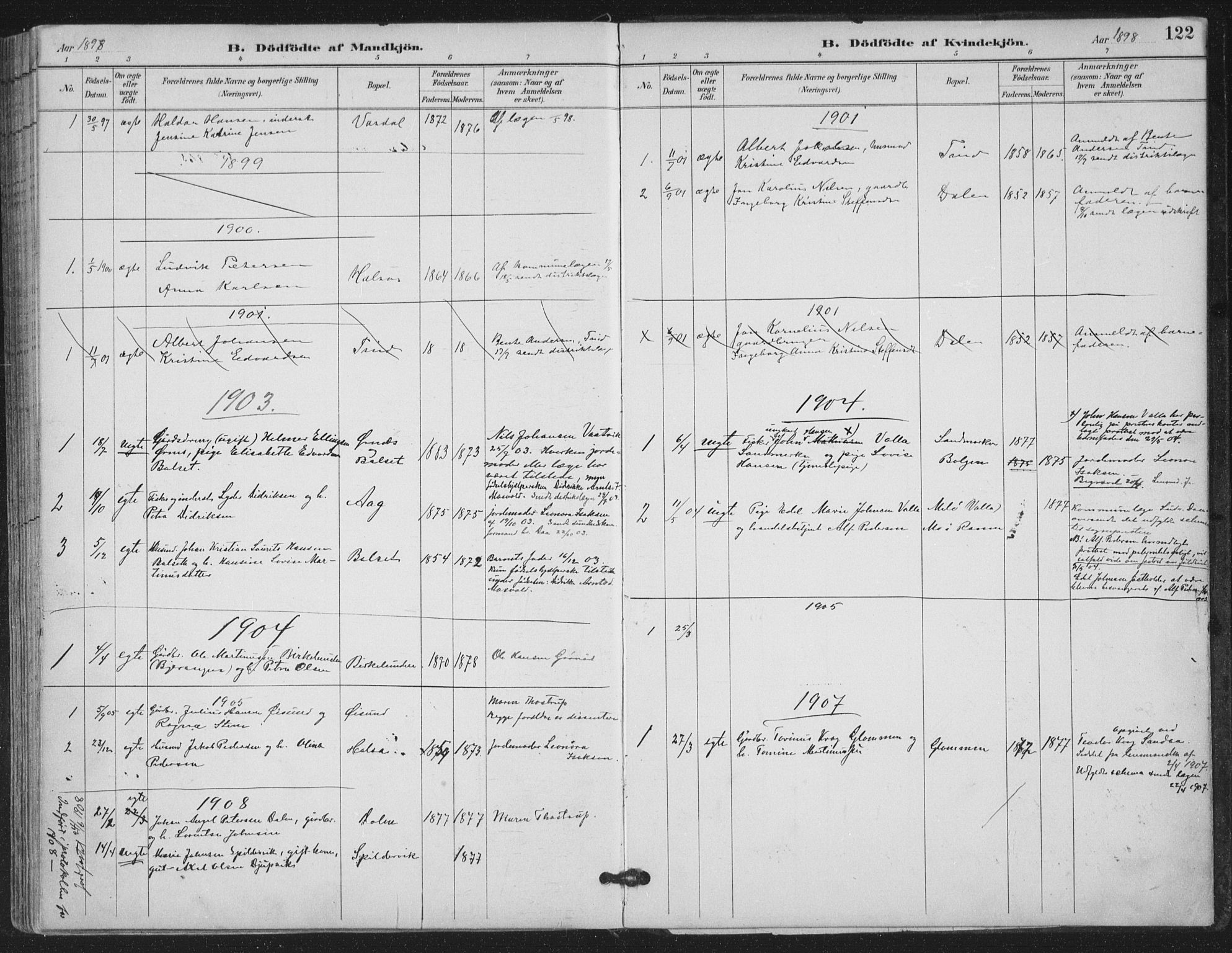 Ministerialprotokoller, klokkerbøker og fødselsregistre - Nordland, SAT/A-1459/843/L0628: Parish register (official) no. 843A03, 1889-1907, p. 122