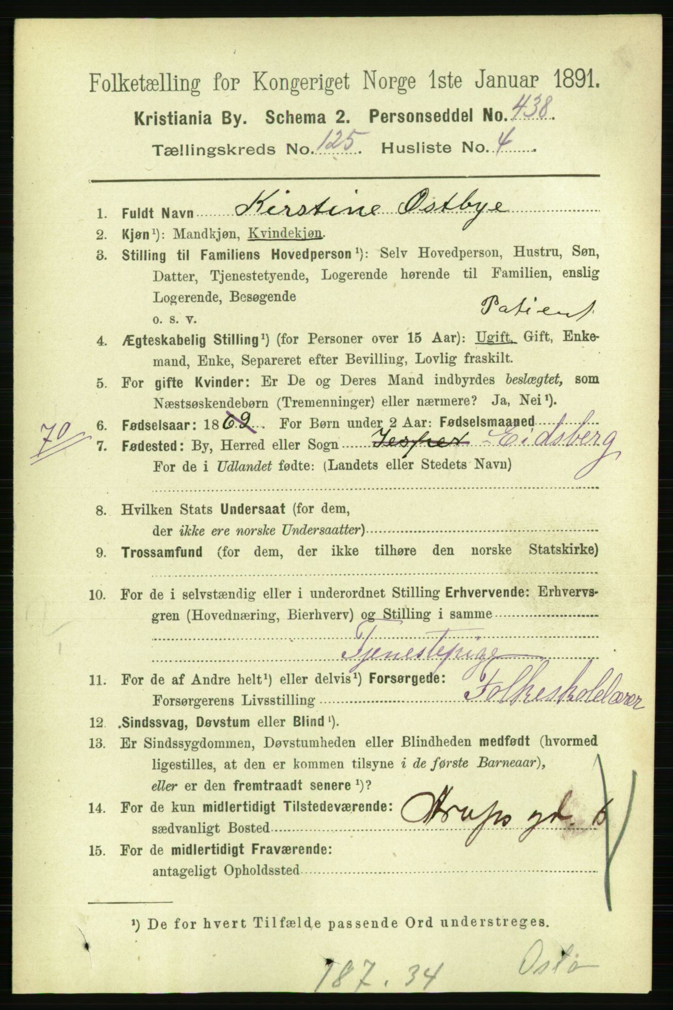 RA, 1891 census for 0301 Kristiania, 1891, p. 66876