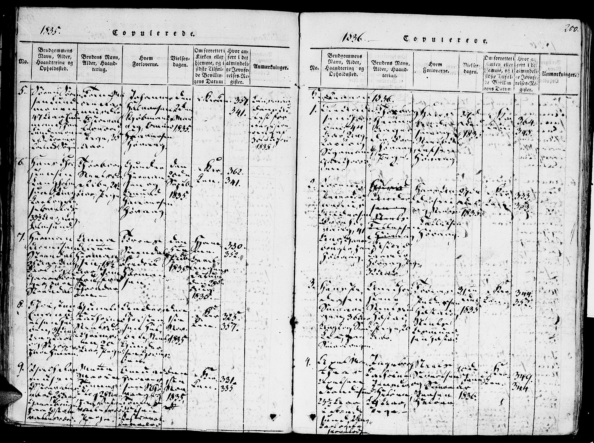Høvåg sokneprestkontor, SAK/1111-0025/F/Fa/L0001: Parish register (official) no. A 1, 1816-1843, p. 200