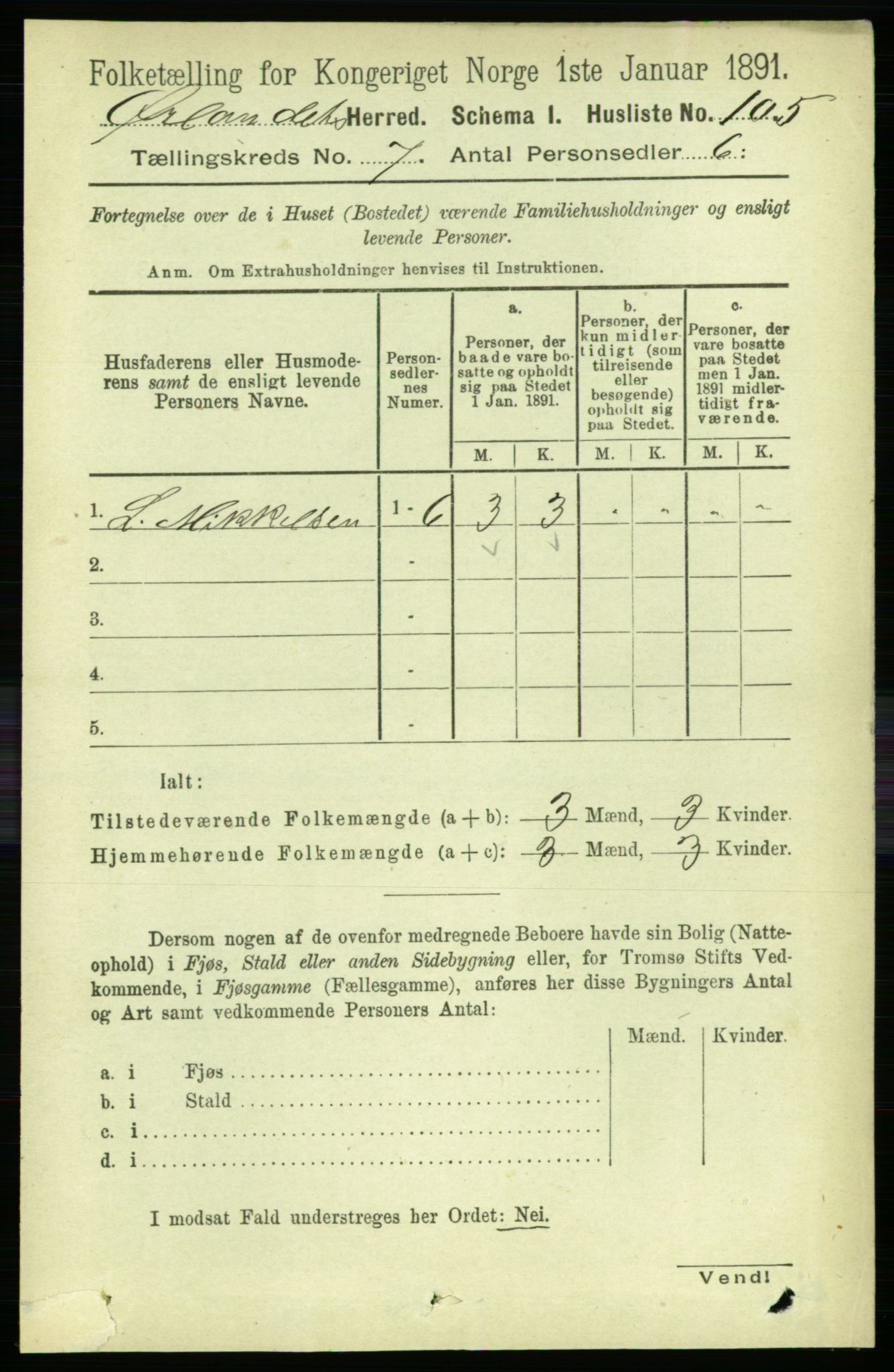 RA, 1891 census for 1621 Ørland, 1891, p. 2469