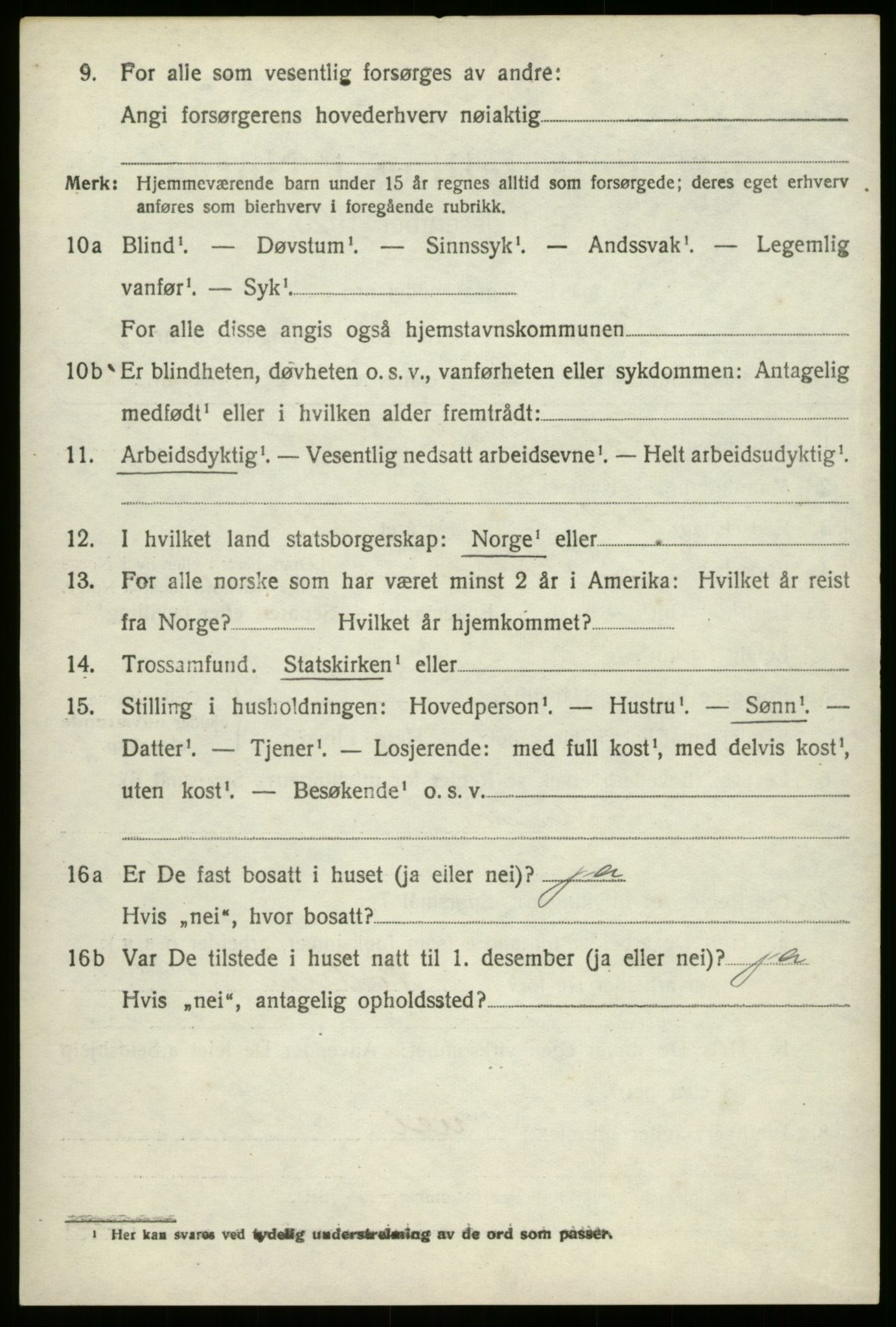 SAB, 1920 census for Stryn, 1920, p. 1695