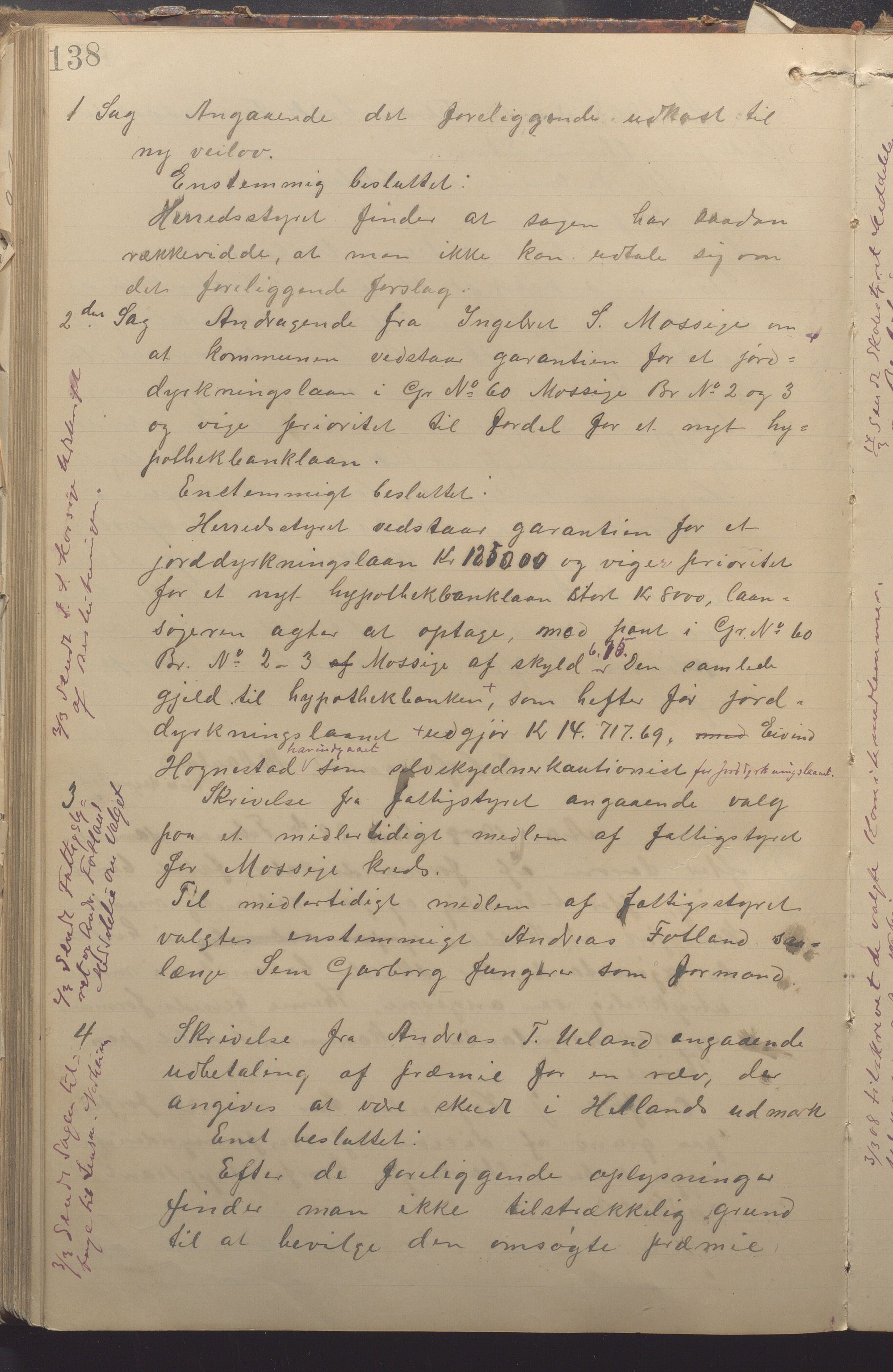 Time kommune - Formannskapet, IKAR/K-100592/A/Aa/L0005: Møtebok, 1901-1910, p. 138a