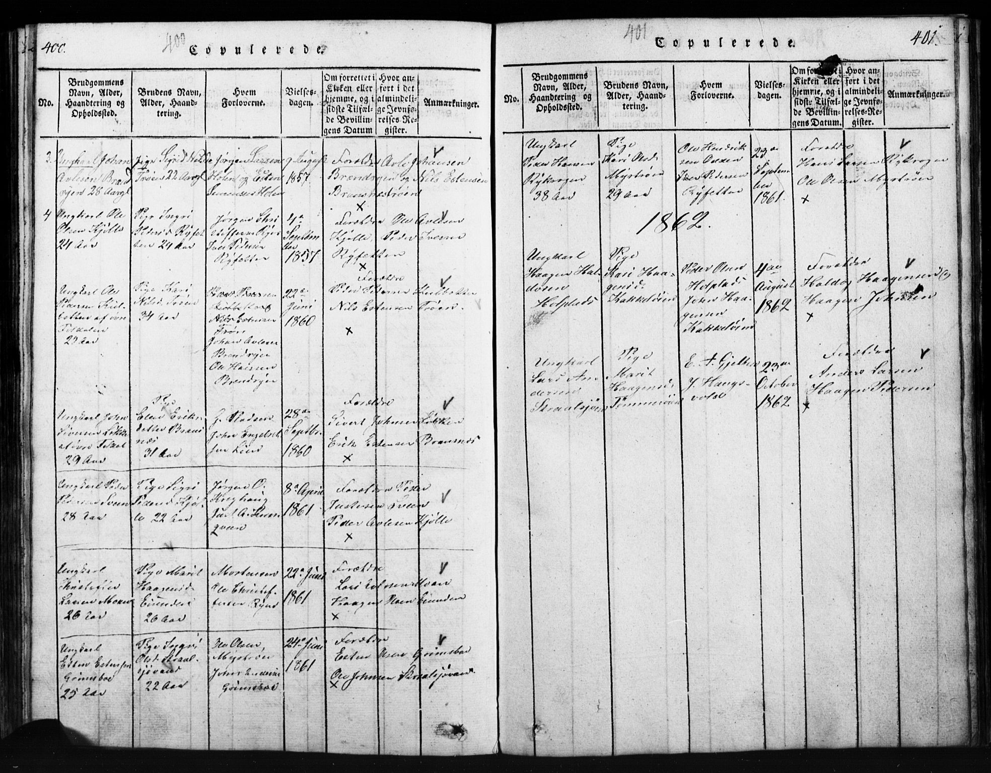 Tynset prestekontor, SAH/PREST-058/H/Ha/Hab/L0003: Parish register (copy) no. 3, 1814-1862, p. 400-401