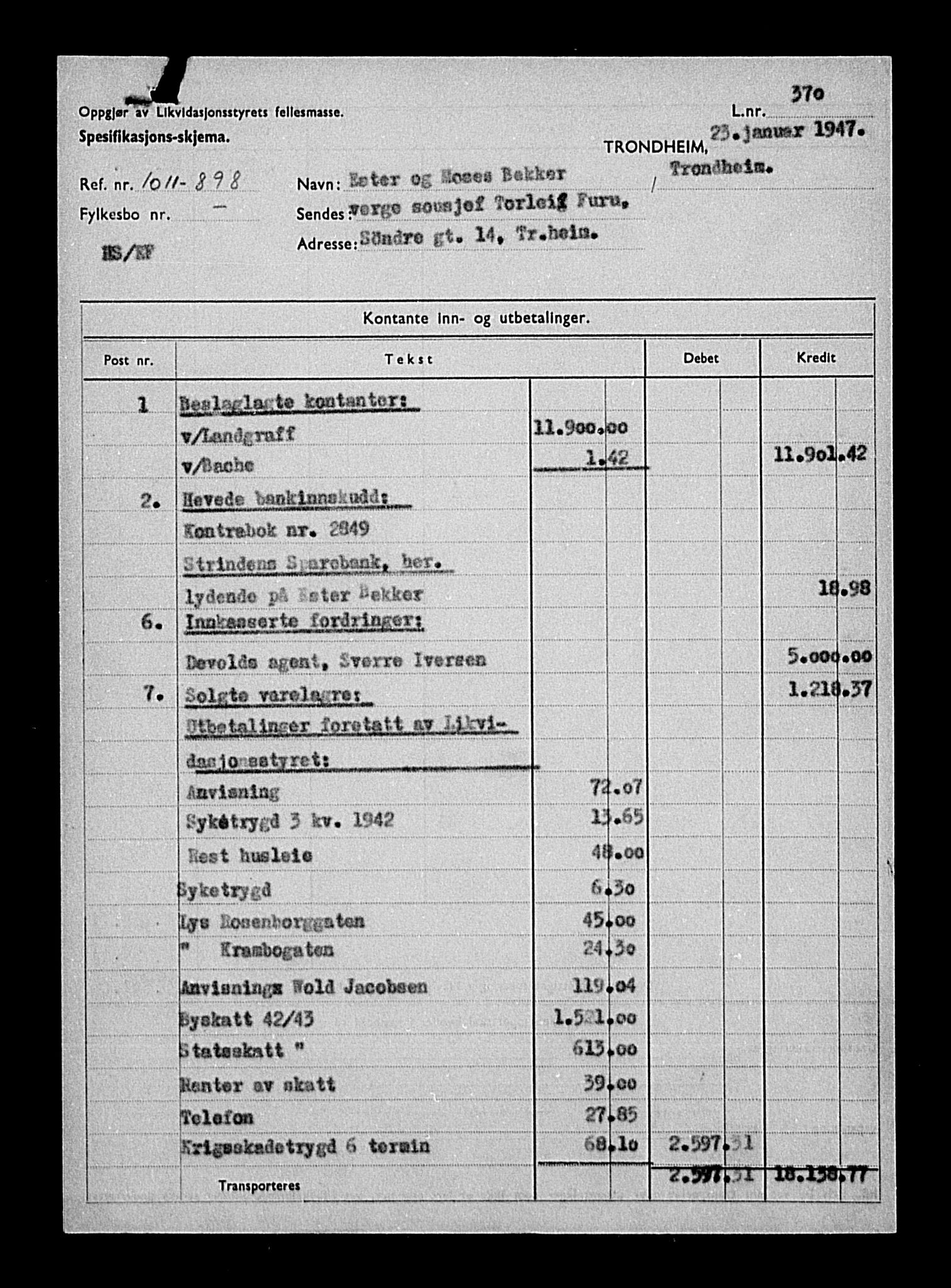 Justisdepartementet, Tilbakeføringskontoret for inndratte formuer, AV/RA-S-1564/H/Hc/Hca/L0892: --, 1945-1947, p. 305