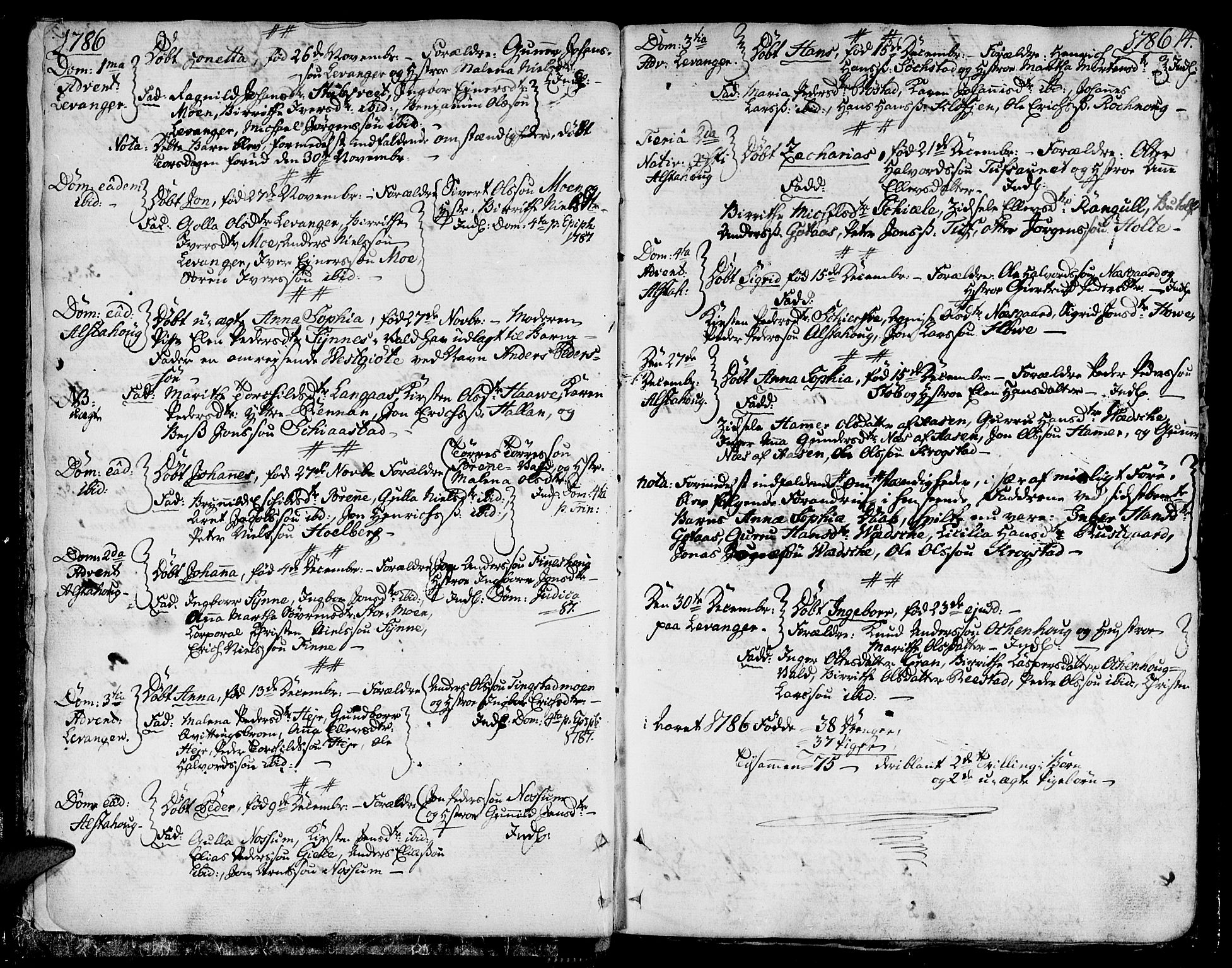 Ministerialprotokoller, klokkerbøker og fødselsregistre - Nord-Trøndelag, SAT/A-1458/717/L0142: Parish register (official) no. 717A02 /1, 1783-1809, p. 14
