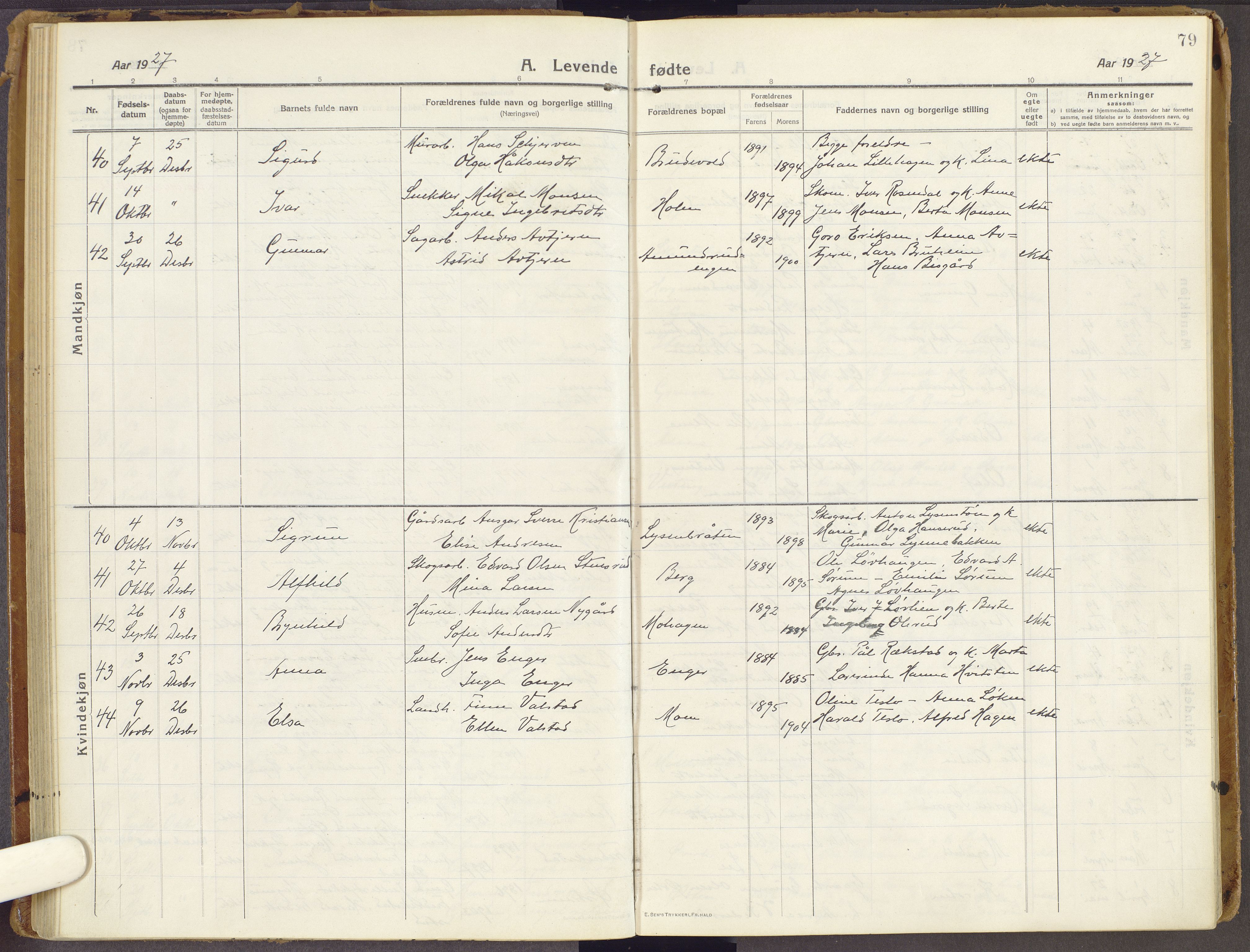 Brandbu prestekontor, AV/SAH-PREST-114/H/Ha/Haa/L0003: Parish register (official) no. 3, 1914-1928, p. 79