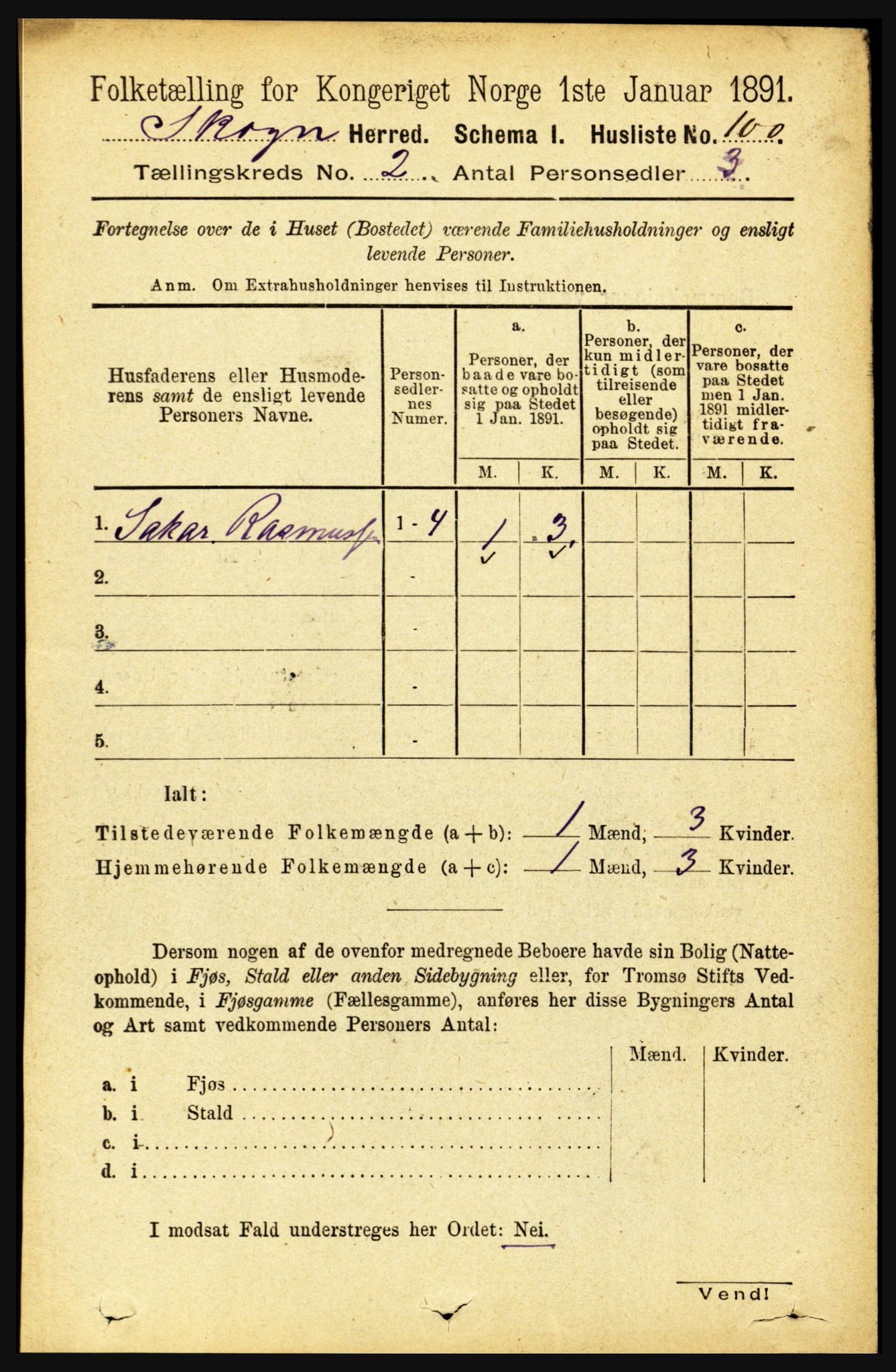 RA, 1891 census for 1719 Skogn, 1891, p. 966