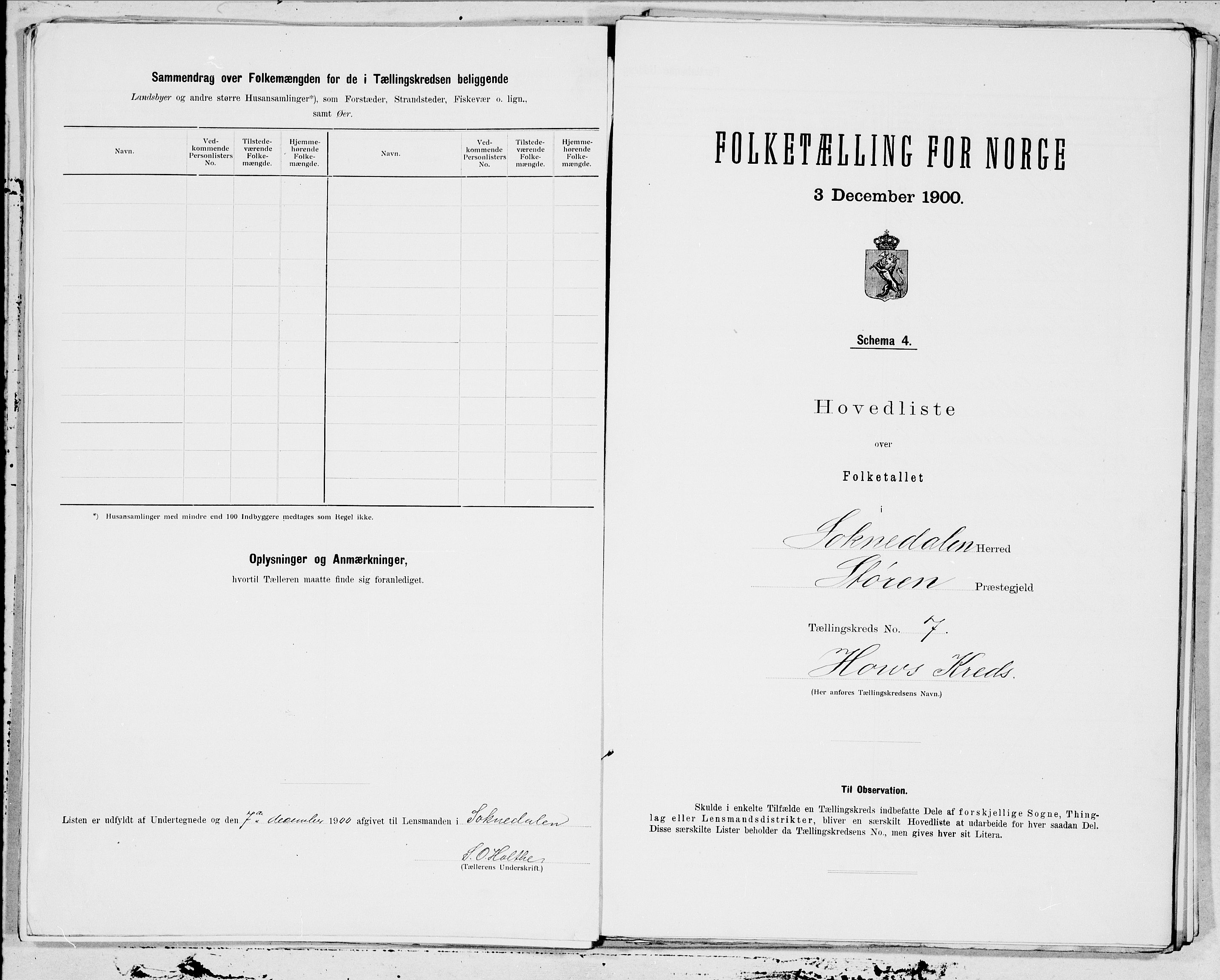 SAT, 1900 census for Soknedal, 1900, p. 15