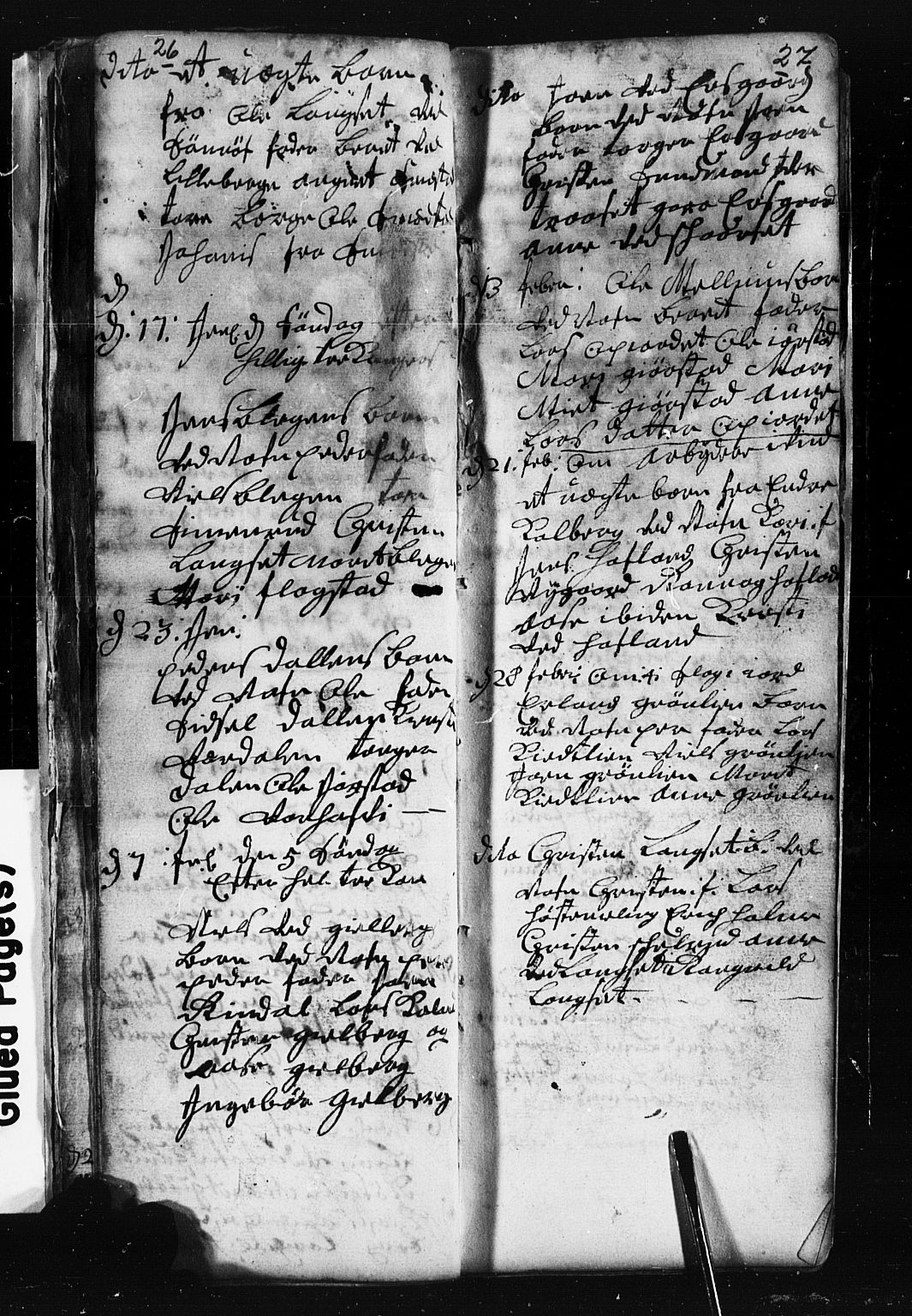 Fåberg prestekontor, SAH/PREST-086/H/Ha/Hab/L0001: Parish register (copy) no. 1, 1727-1767, p. 26-27