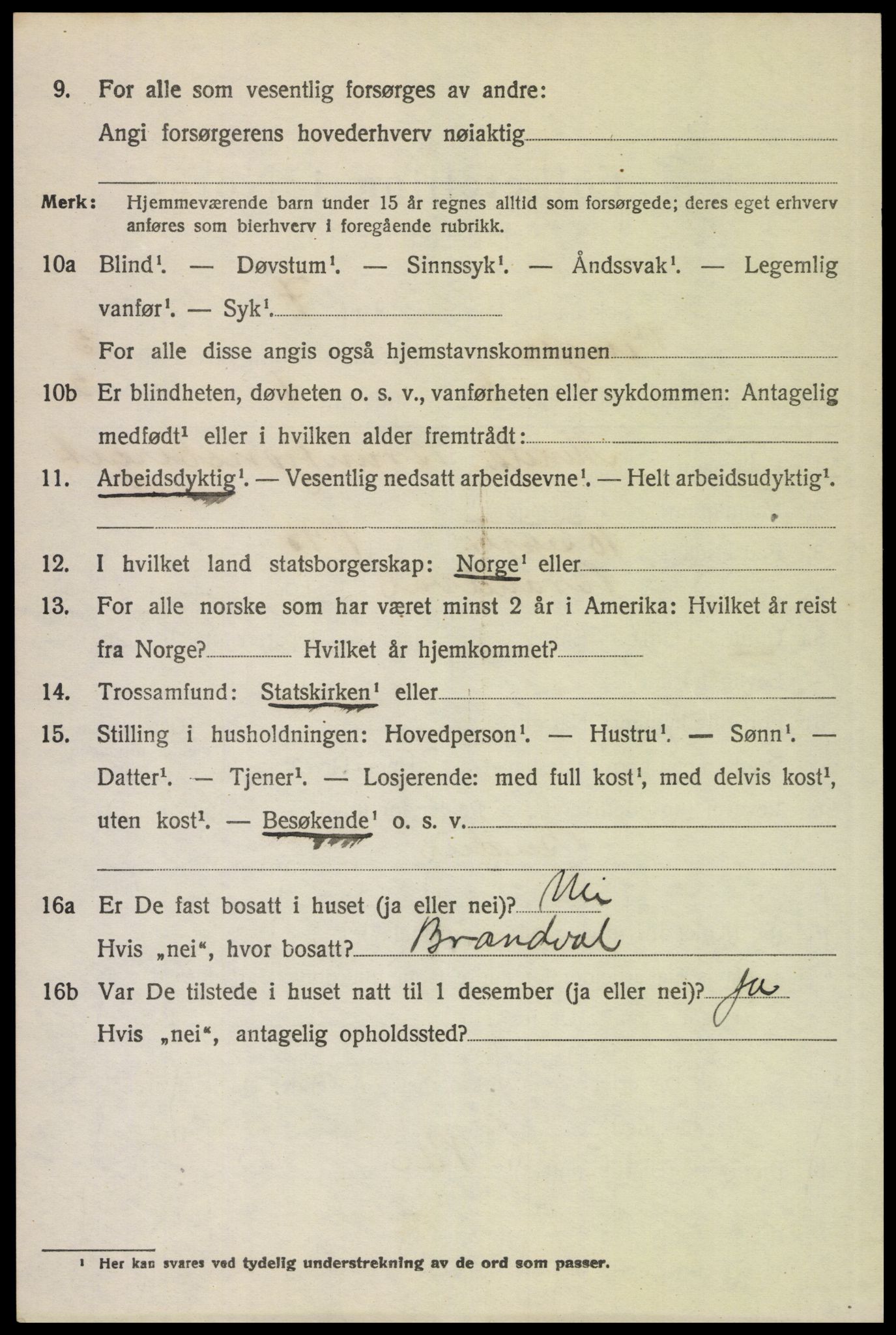 SAH, 1920 census for Vinger, 1920, p. 5741