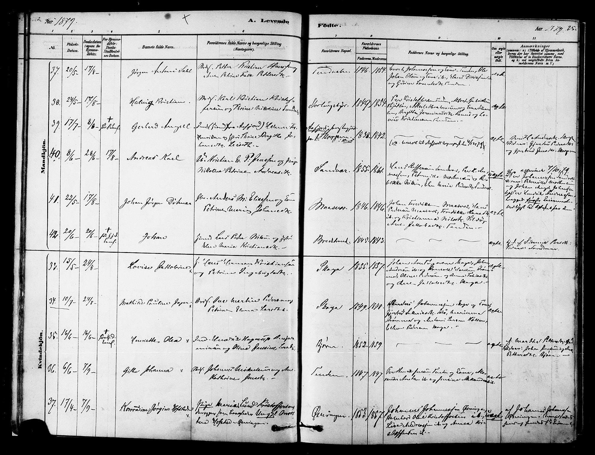 Ministerialprotokoller, klokkerbøker og fødselsregistre - Nordland, AV/SAT-A-1459/834/L0507: Parish register (official) no. 834A05, 1878-1892, p. 25