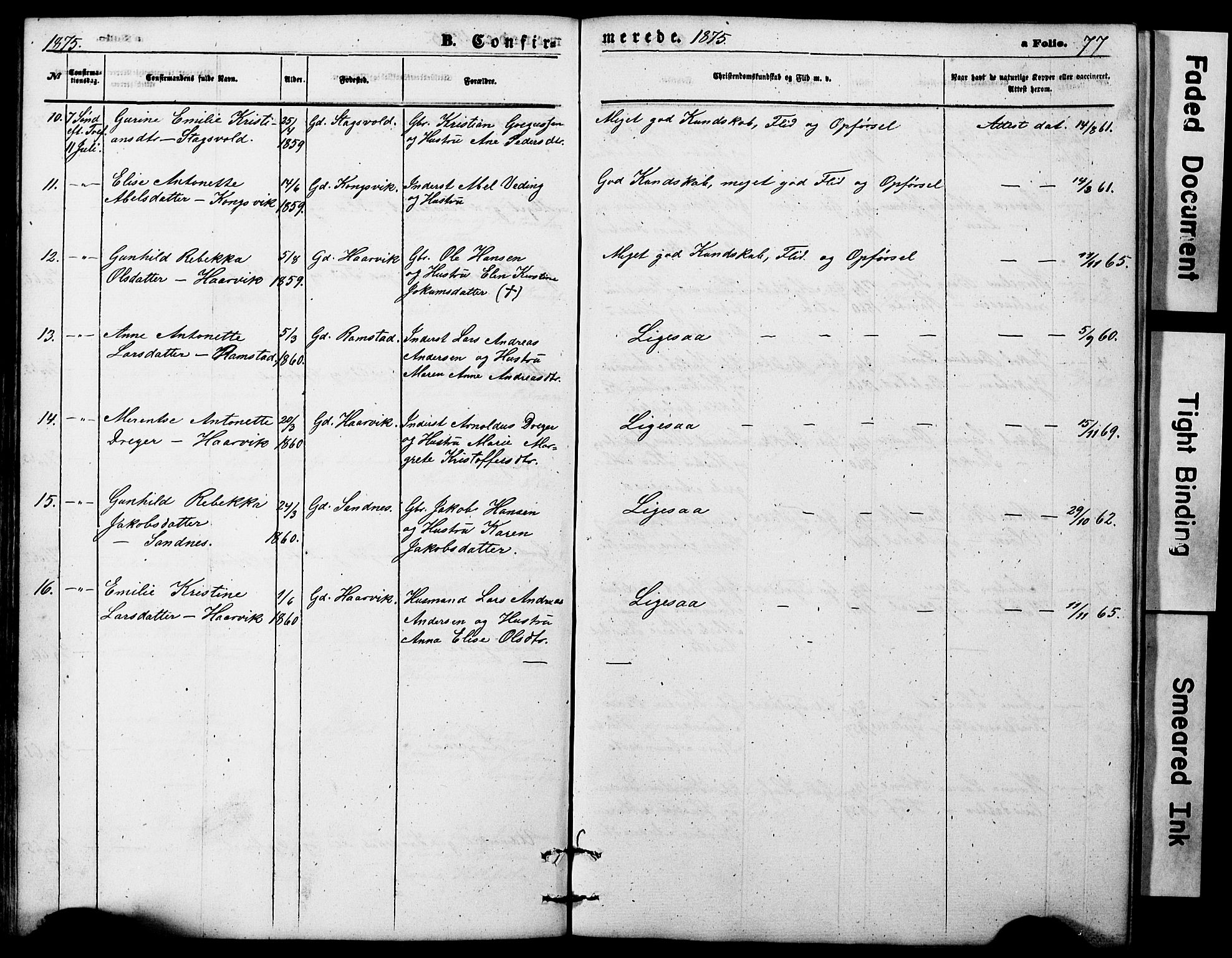 Ministerialprotokoller, klokkerbøker og fødselsregistre - Nordland, AV/SAT-A-1459/865/L0930: Parish register (copy) no. 865C02, 1866-1884, p. 77