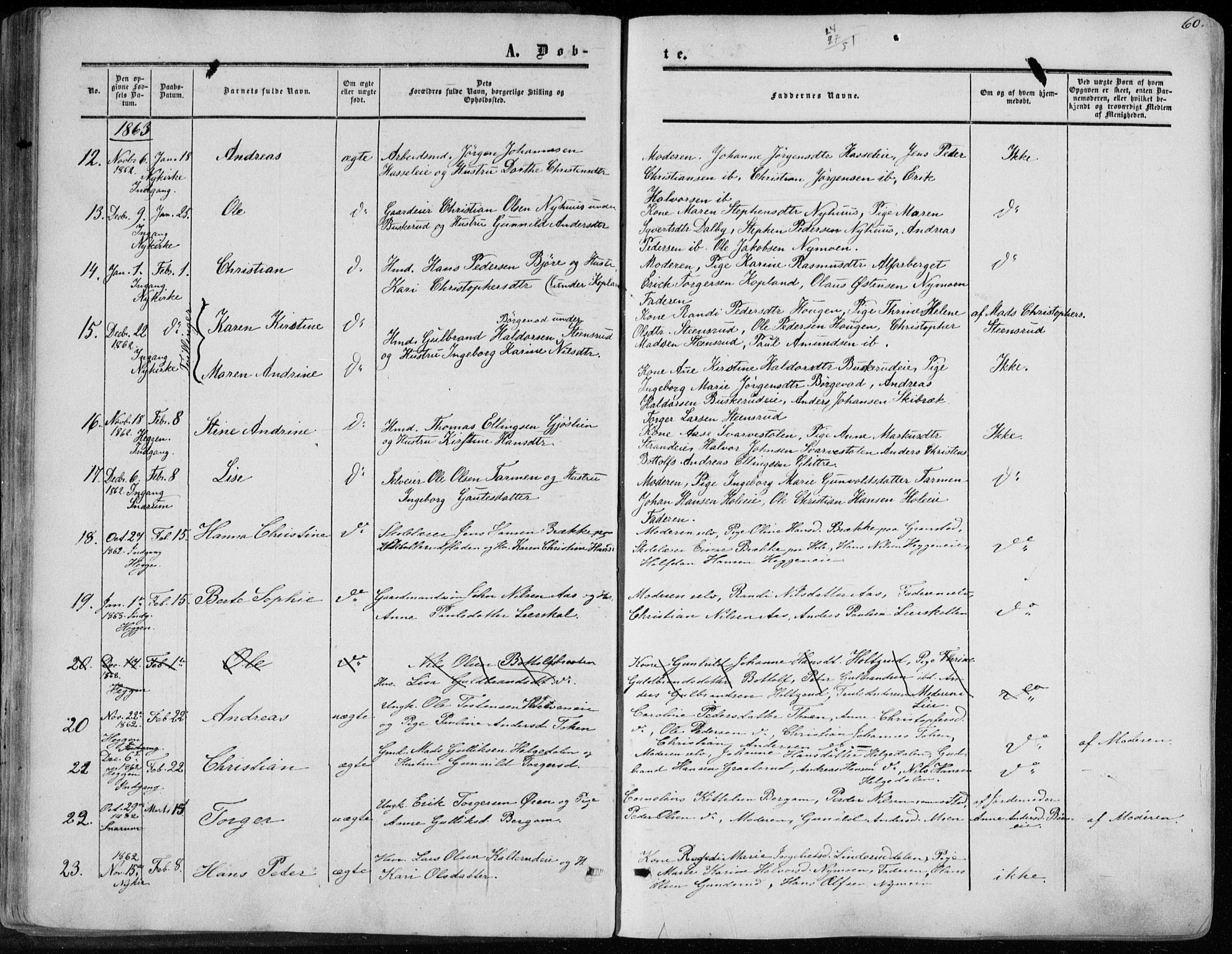 Modum kirkebøker, SAKO/A-234/F/Fa/L0009: Parish register (official) no. 9, 1860-1864, p. 60