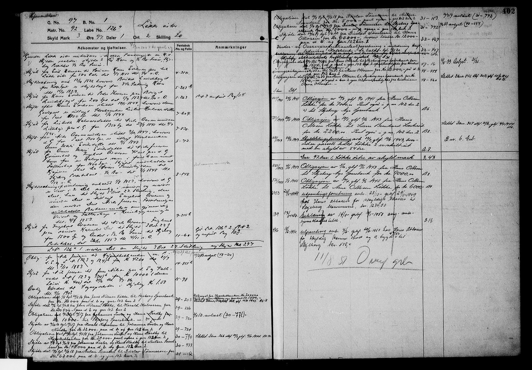 Tune sorenskriveri, AV/SAO-A-10470/G/Ga/Gab/Gabf/L0002a: Mortgage register no. VI 2a, 1910-1953, p. 102