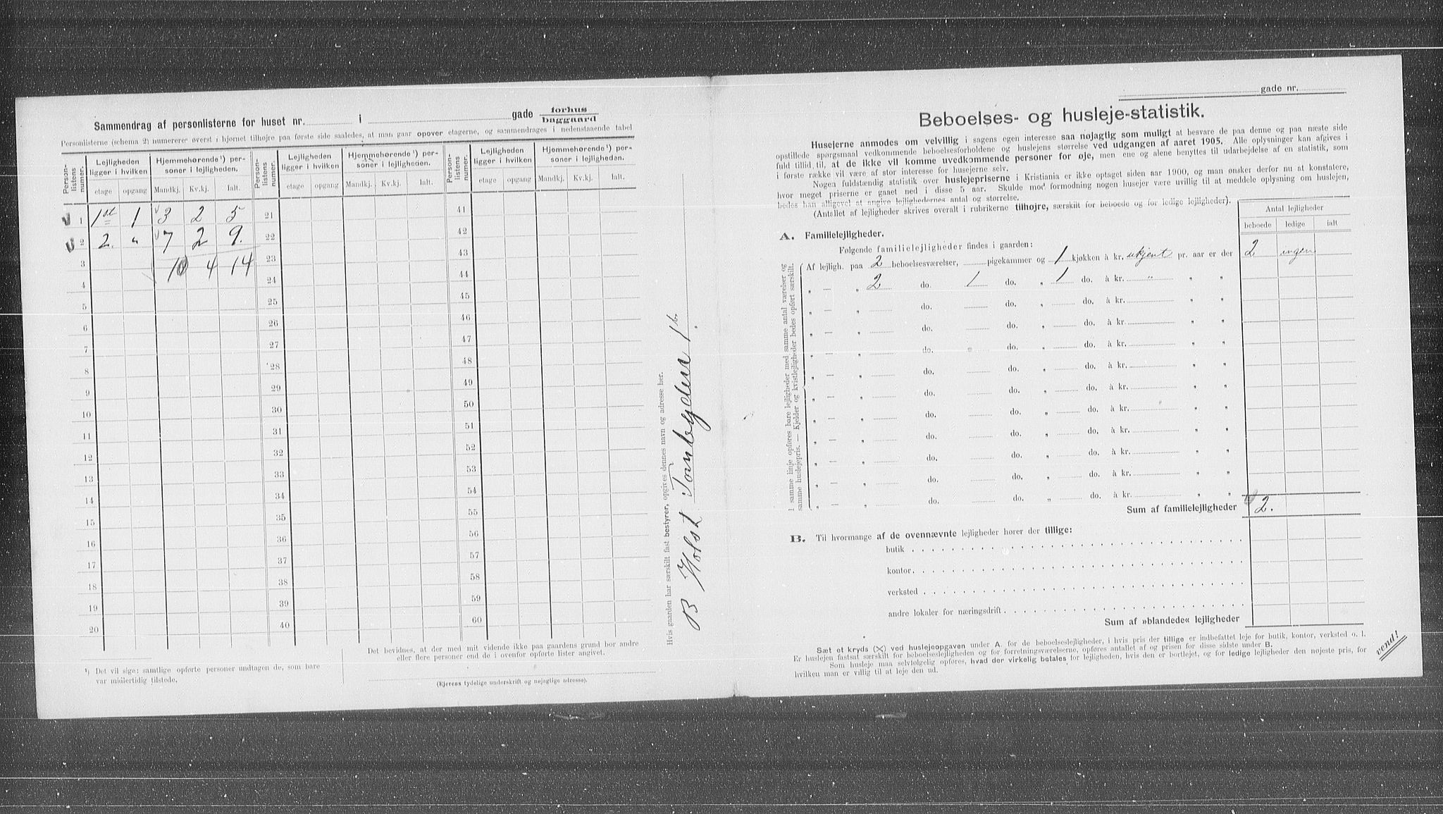 OBA, Municipal Census 1905 for Kristiania, 1905, p. 59449