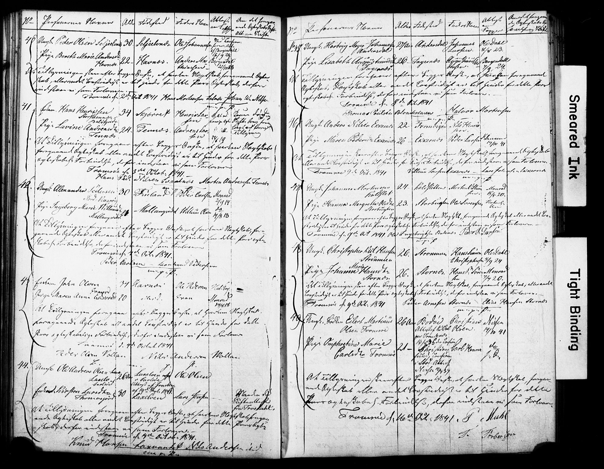 Tromsø sokneprestkontor/stiftsprosti/domprosti, SATØ/S-1343/H/Hc/L0096: Banns register no. 2, 1838-1851