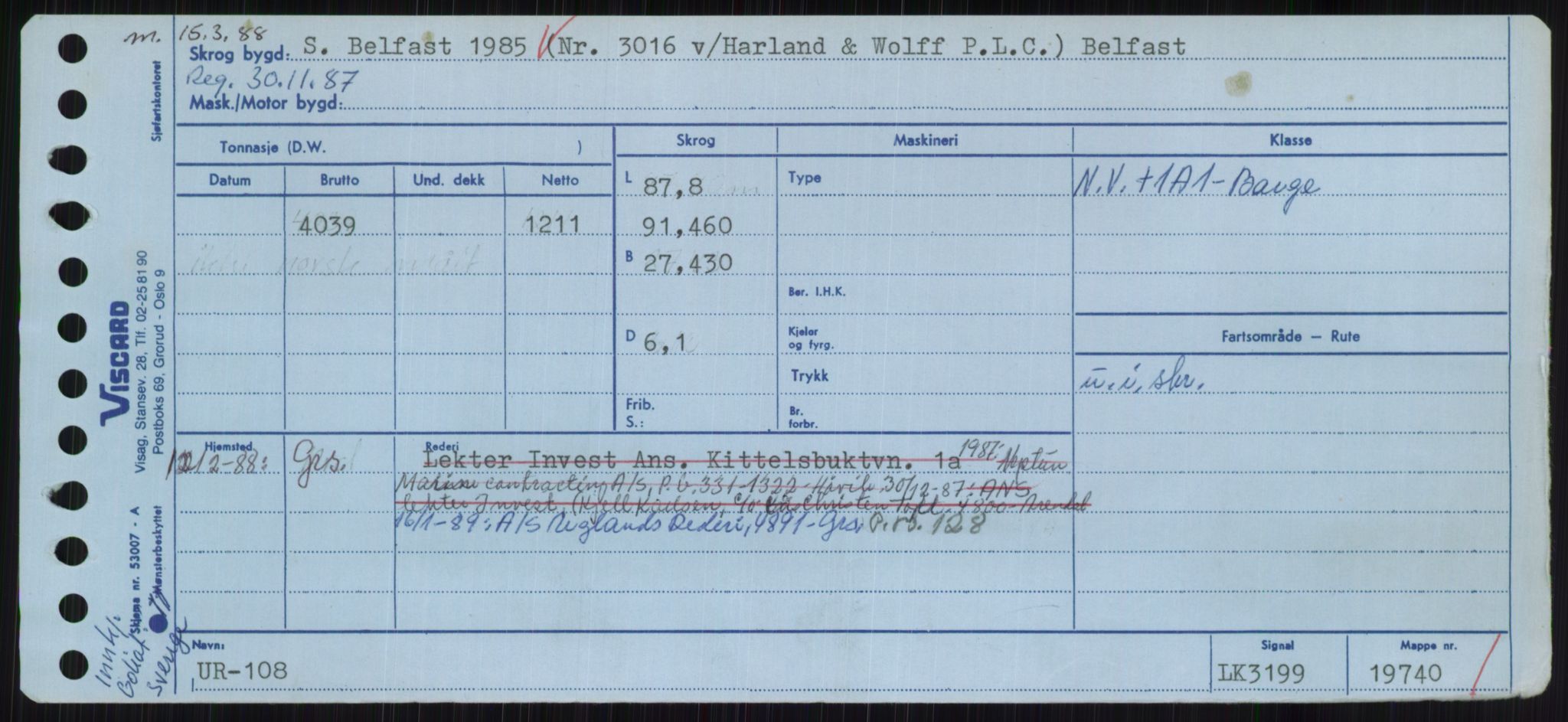 Sjøfartsdirektoratet med forløpere, Skipsmålingen, AV/RA-S-1627/H/Hc/L0001: Lektere, A-Y, p. 609