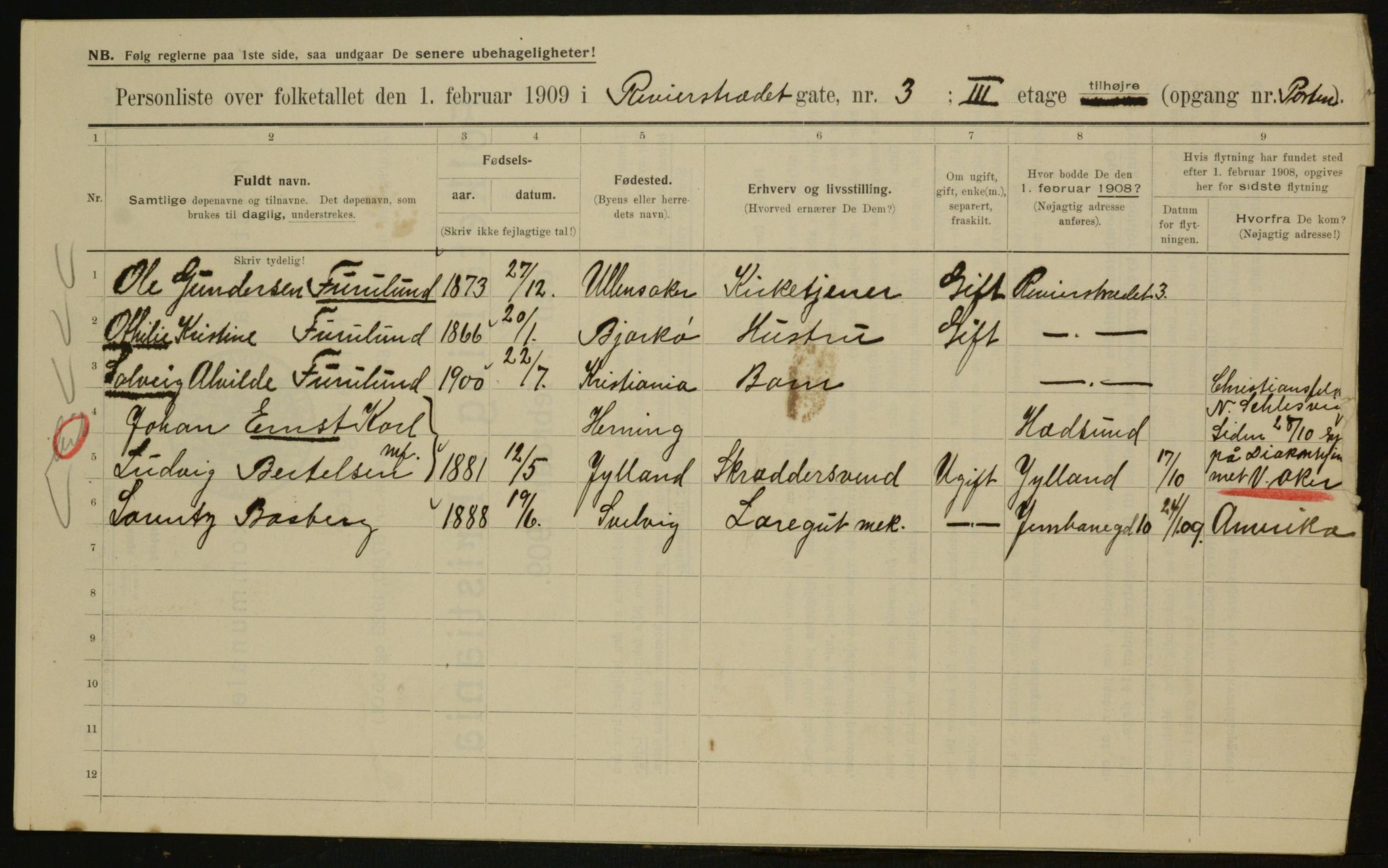 OBA, Municipal Census 1909 for Kristiania, 1909, p. 75141