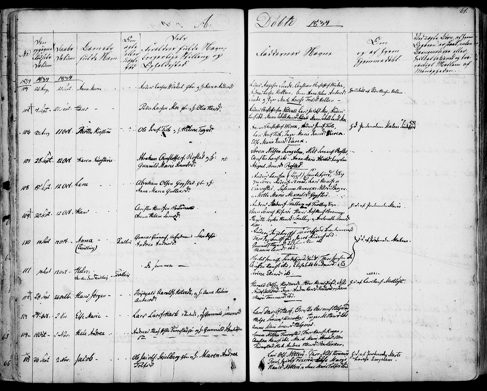 Sandar kirkebøker, AV/SAKO-A-243/F/Fa/L0005: Parish register (official) no. 5, 1832-1847, p. 60-61