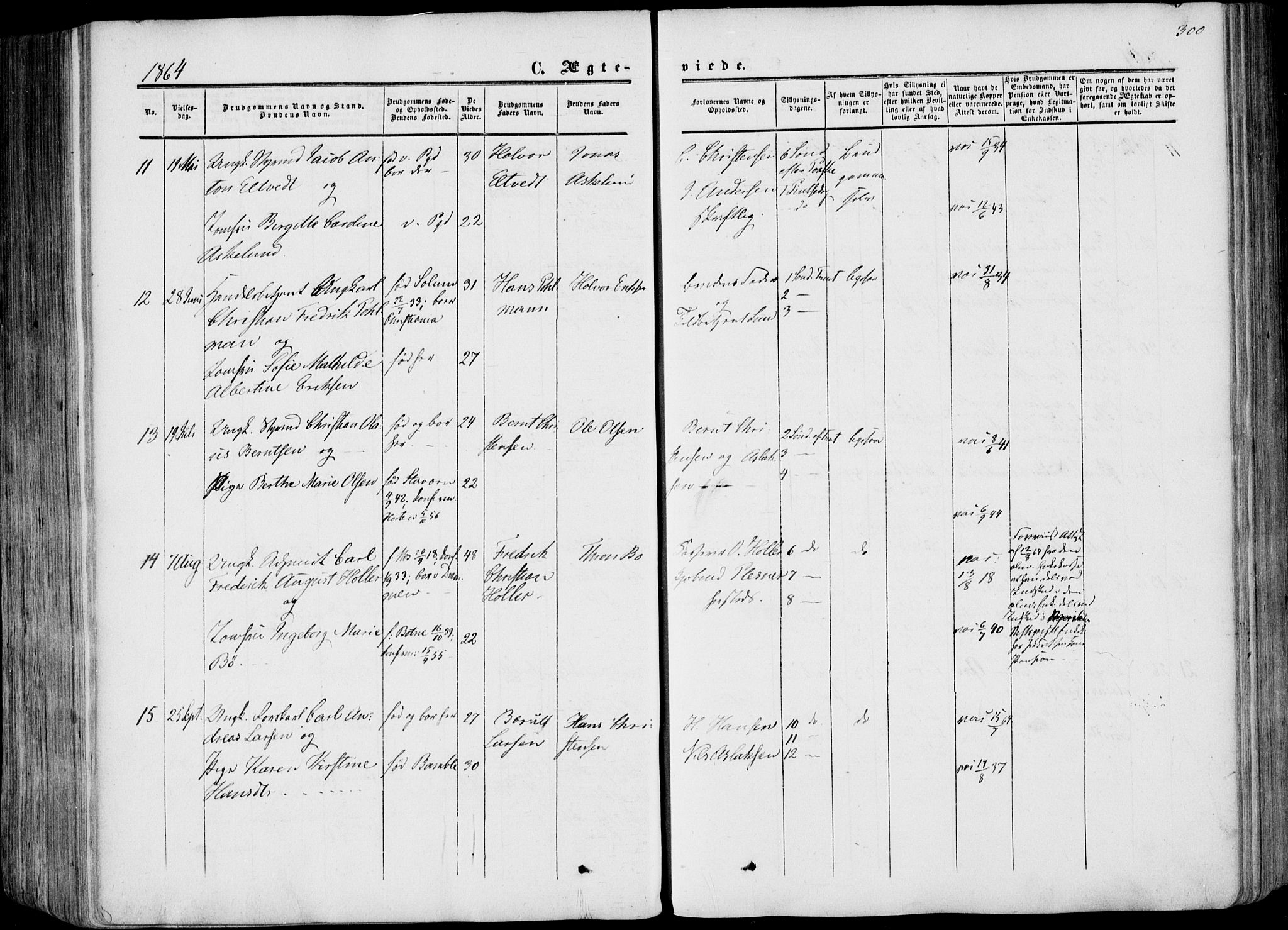 Porsgrunn kirkebøker , AV/SAKO-A-104/F/Fa/L0007: Parish register (official) no. 7, 1858-1877, p. 300