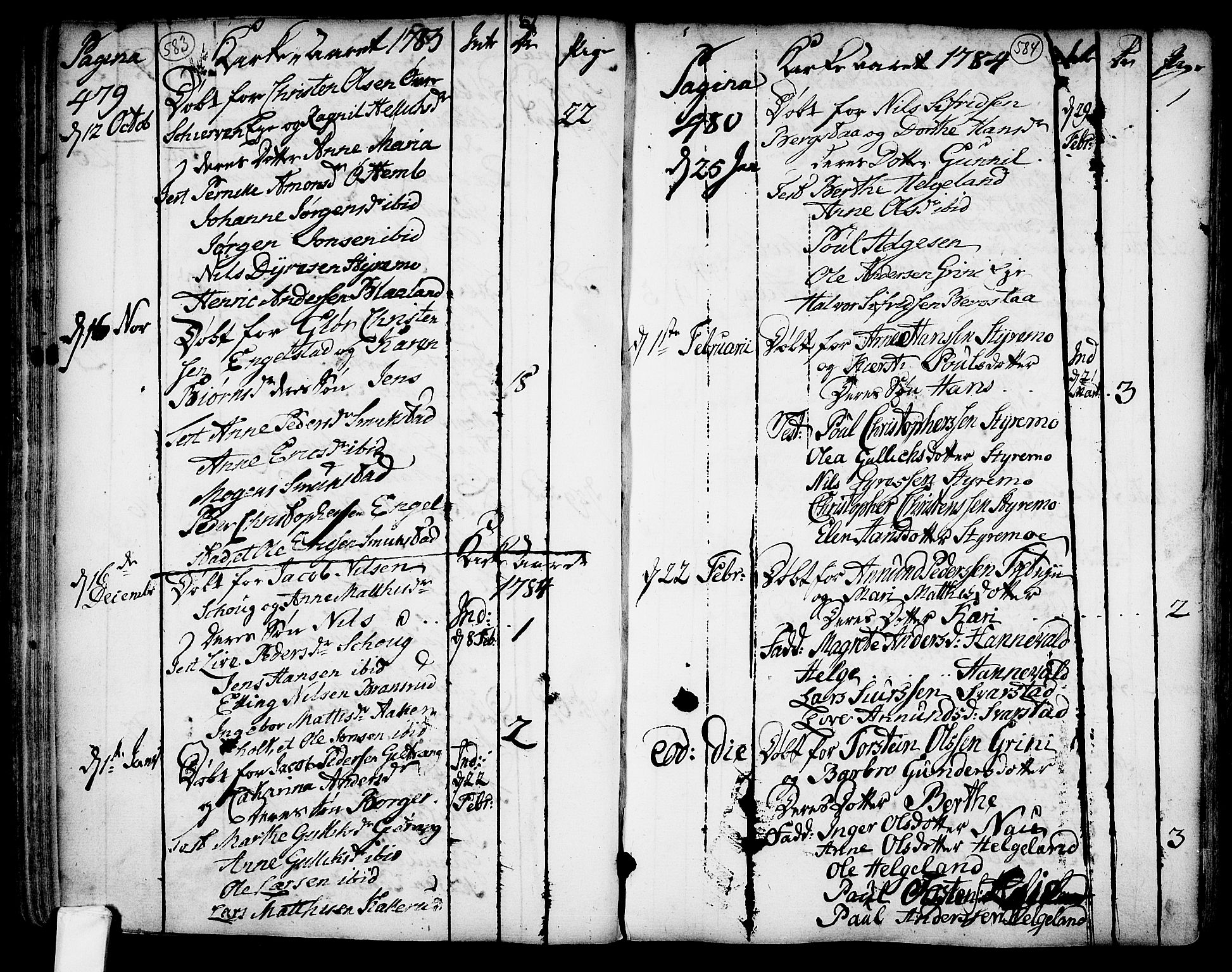 Lardal kirkebøker, SAKO/A-350/F/Fa/L0003: Parish register (official) no. I 3, 1733-1815, p. 583-584