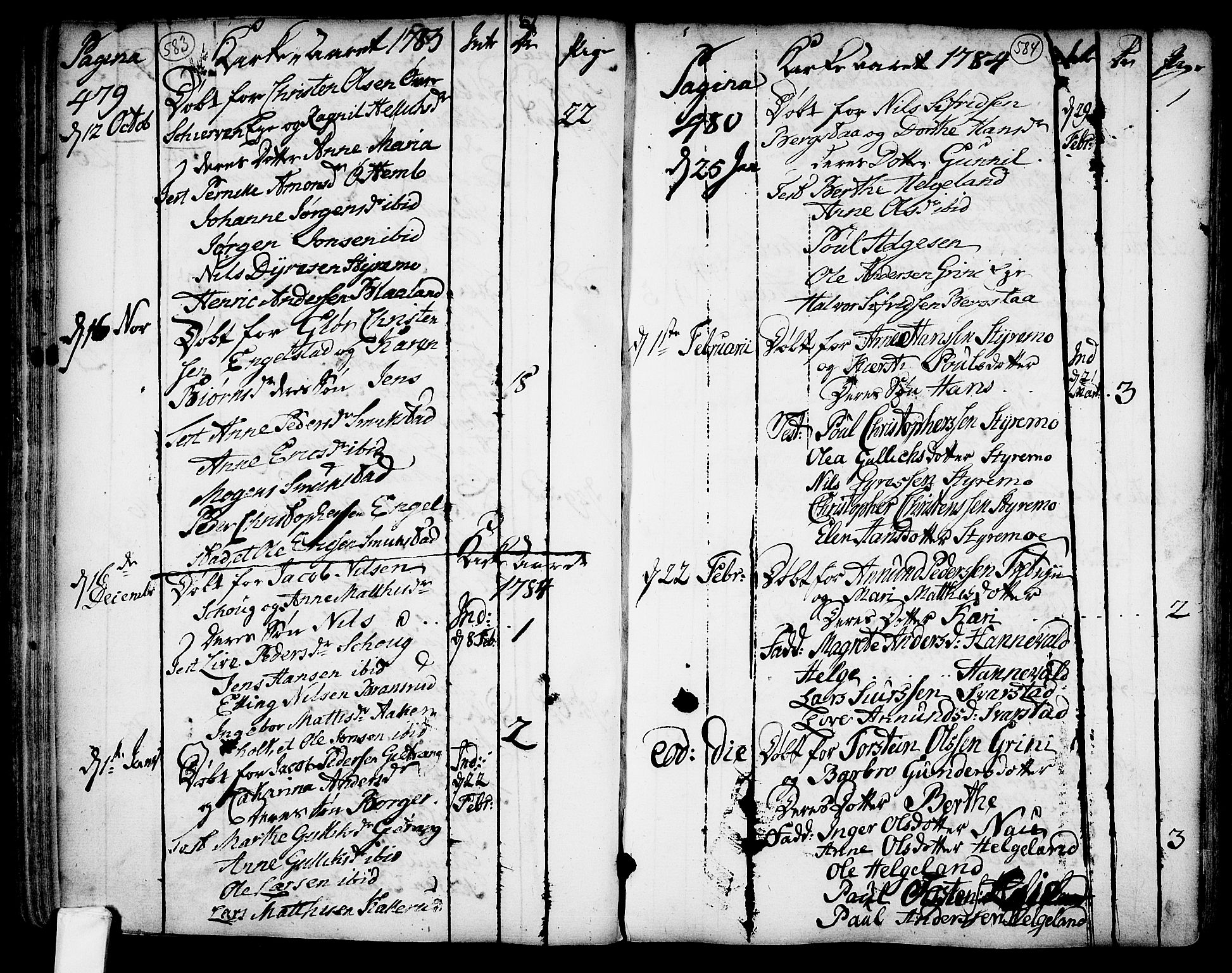 Lardal kirkebøker, AV/SAKO-A-350/F/Fa/L0003: Parish register (official) no. I 3, 1733-1815, p. 583-584